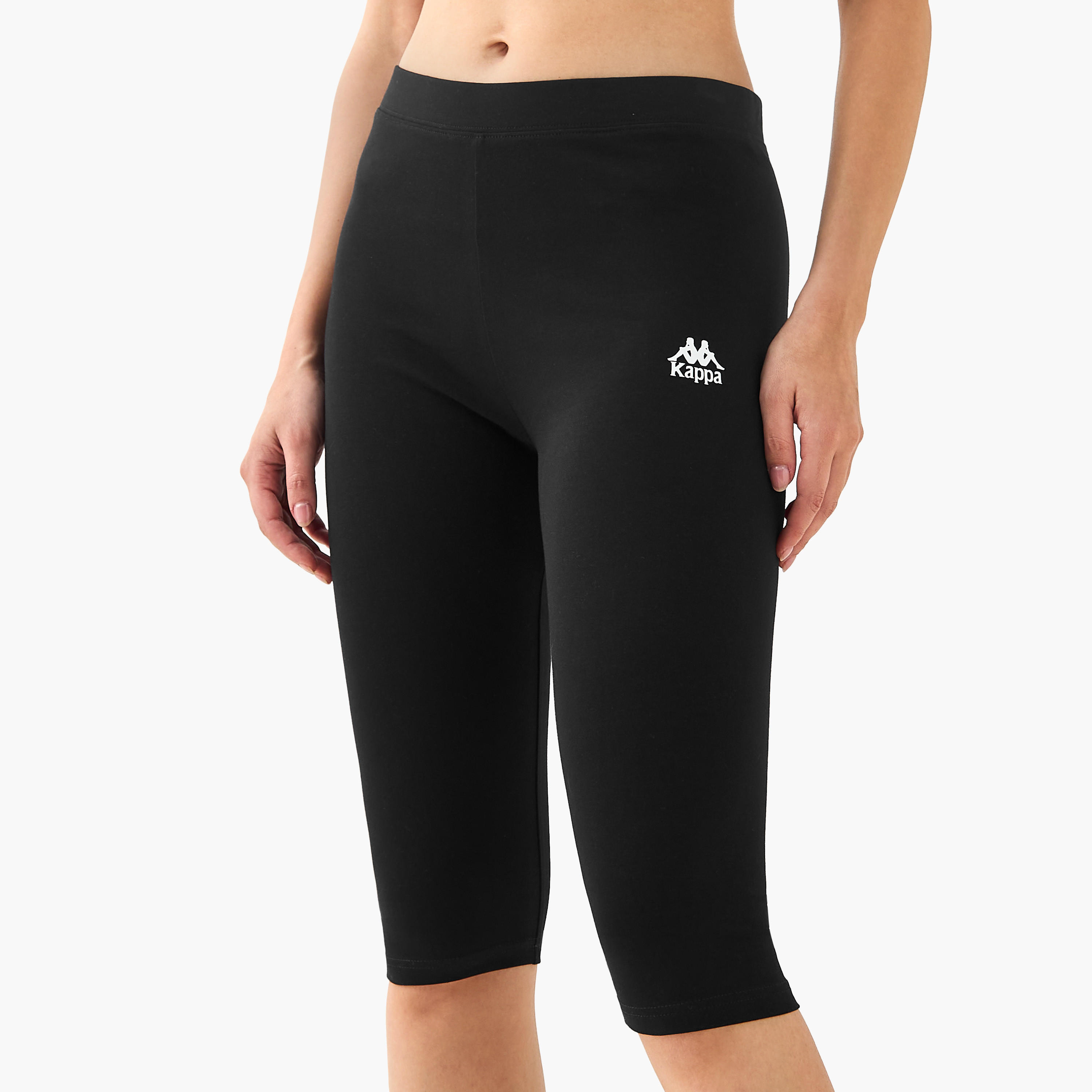 بنطلون ليقنز بطول الركبة بخصر مطاطي وتصميم شعار من كابا - طقم 3-women-clothing-bottoms-leggings-image-4