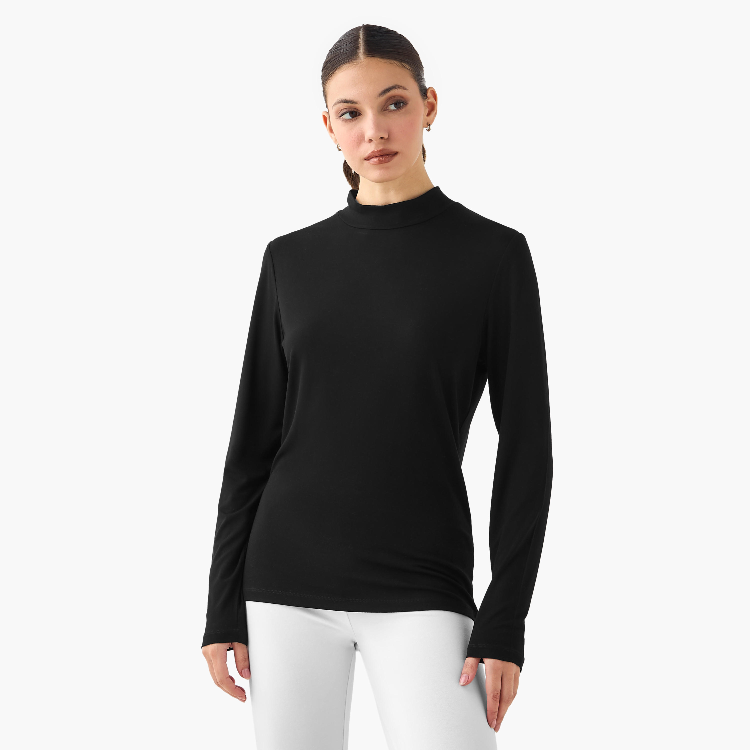High Neck Long Sleeves T-shirt - Set of 2-women-clothing-tshirts-image-2