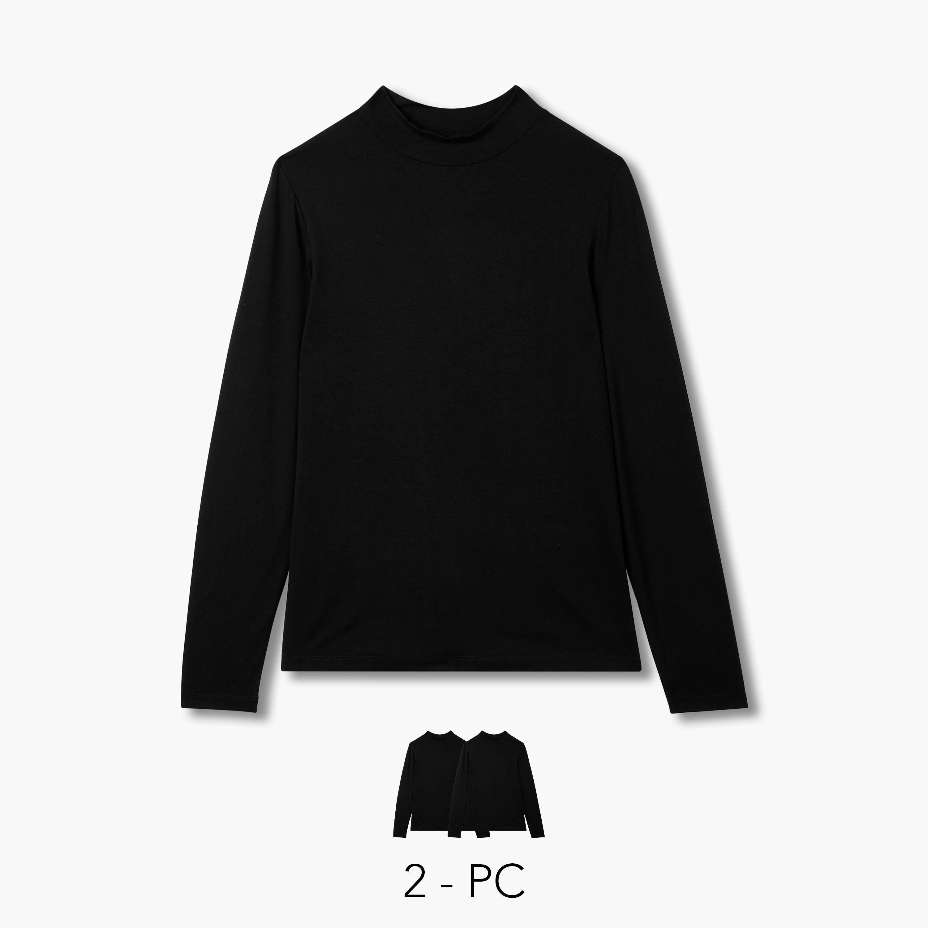High Neck Long Sleeves T-shirt - Set of 2-women-clothing-tshirts-image-1