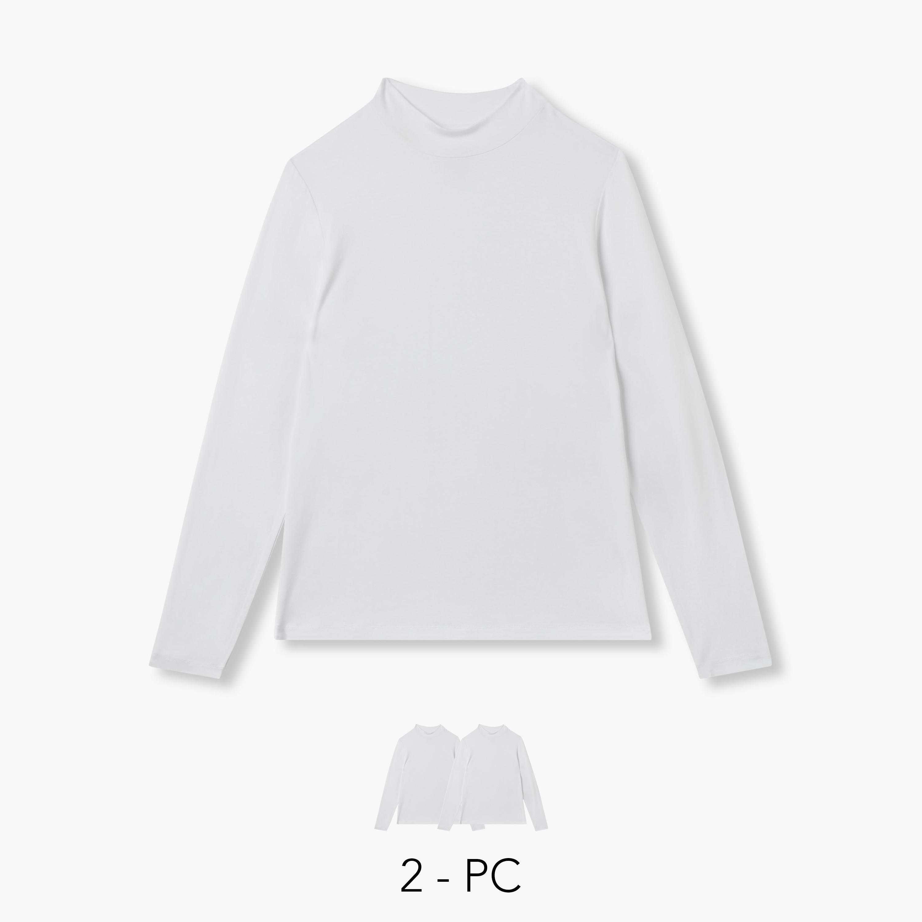 High Neck Long Sleeves T-shirt - Set of 2-women-clothing-tshirts-image-1