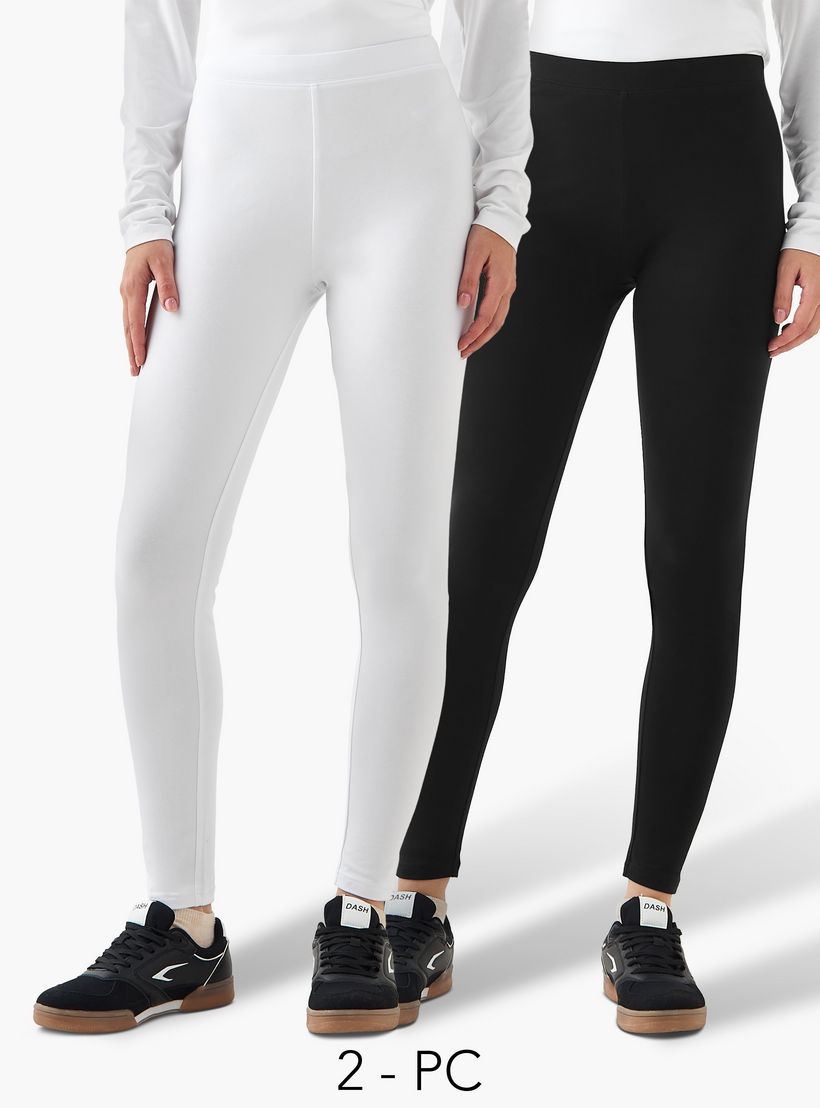 طقم بنطلون ليقنز من قطعتين بطول كامل وخصر مطاطي-women-clothing-bottoms-leggings-image-1