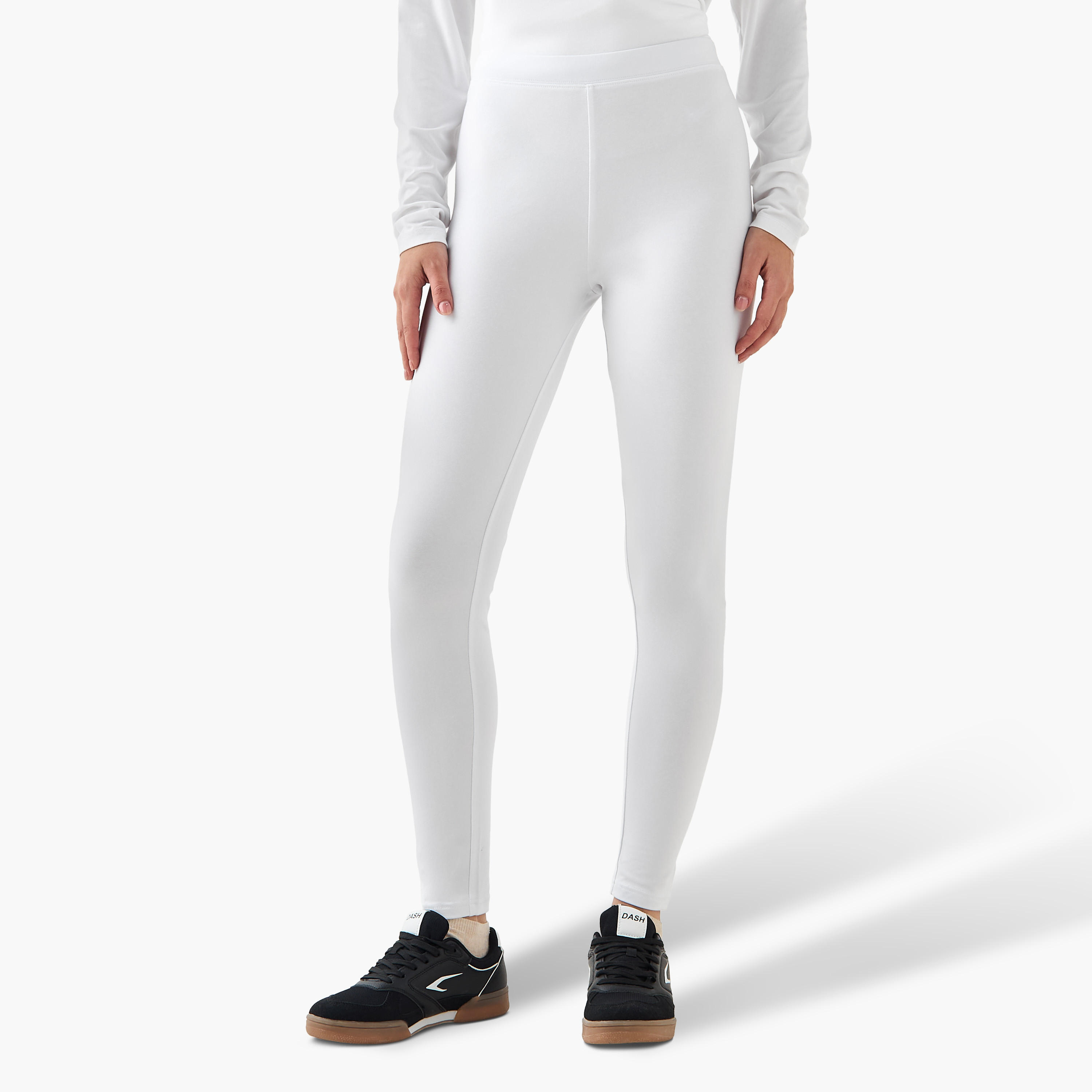 Pack of 2 Elasticated Full Length Leggings-women-clothing-bottoms-leggings-image-3