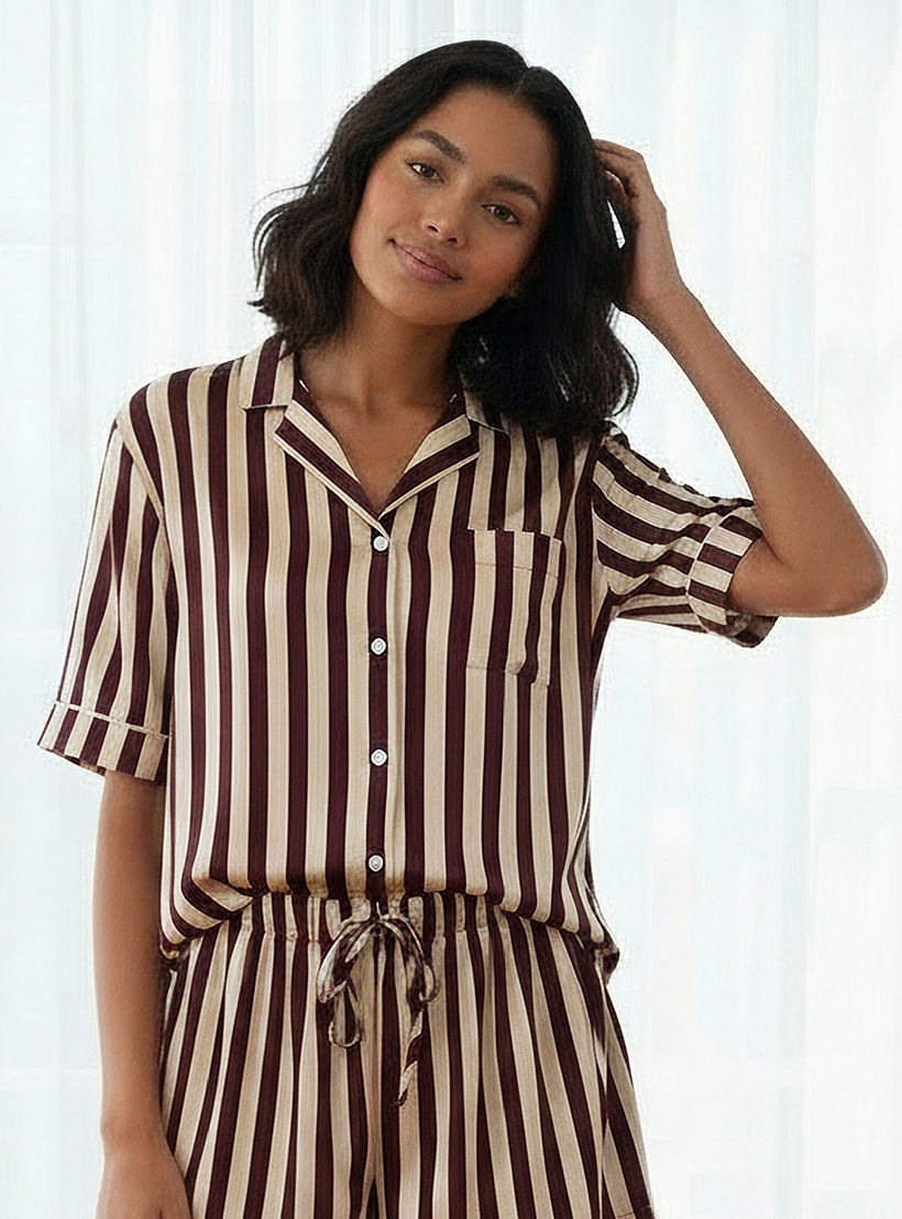 Aadaraya Shorts Set Button-Down Shirt & Shorts-women-clothing-nightwear-pyjamas-shortsets-image-2