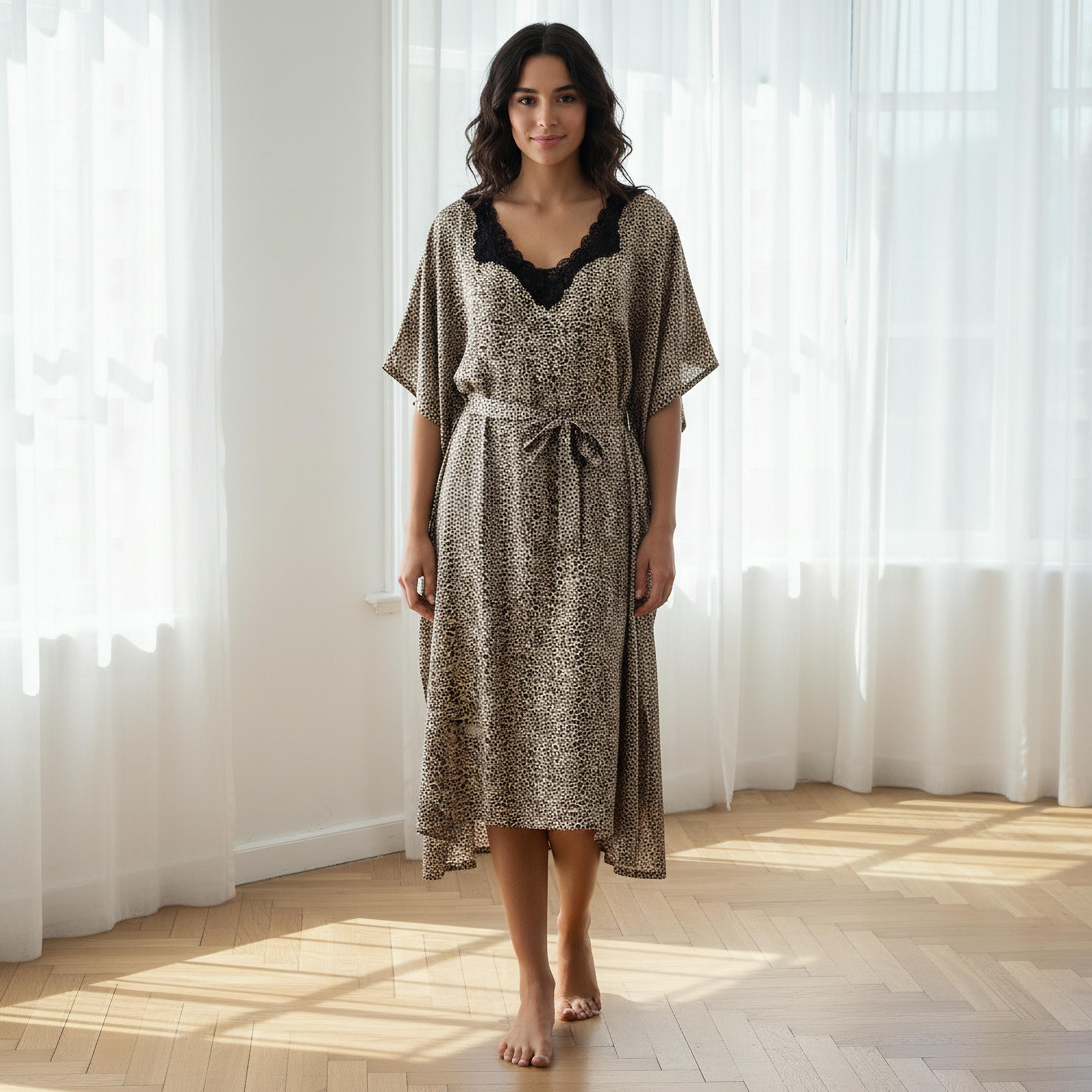 فستان نوم بأكمام قصيرة وطبعات من آدارايا-women-clothing-nightwear-nighties-image-1