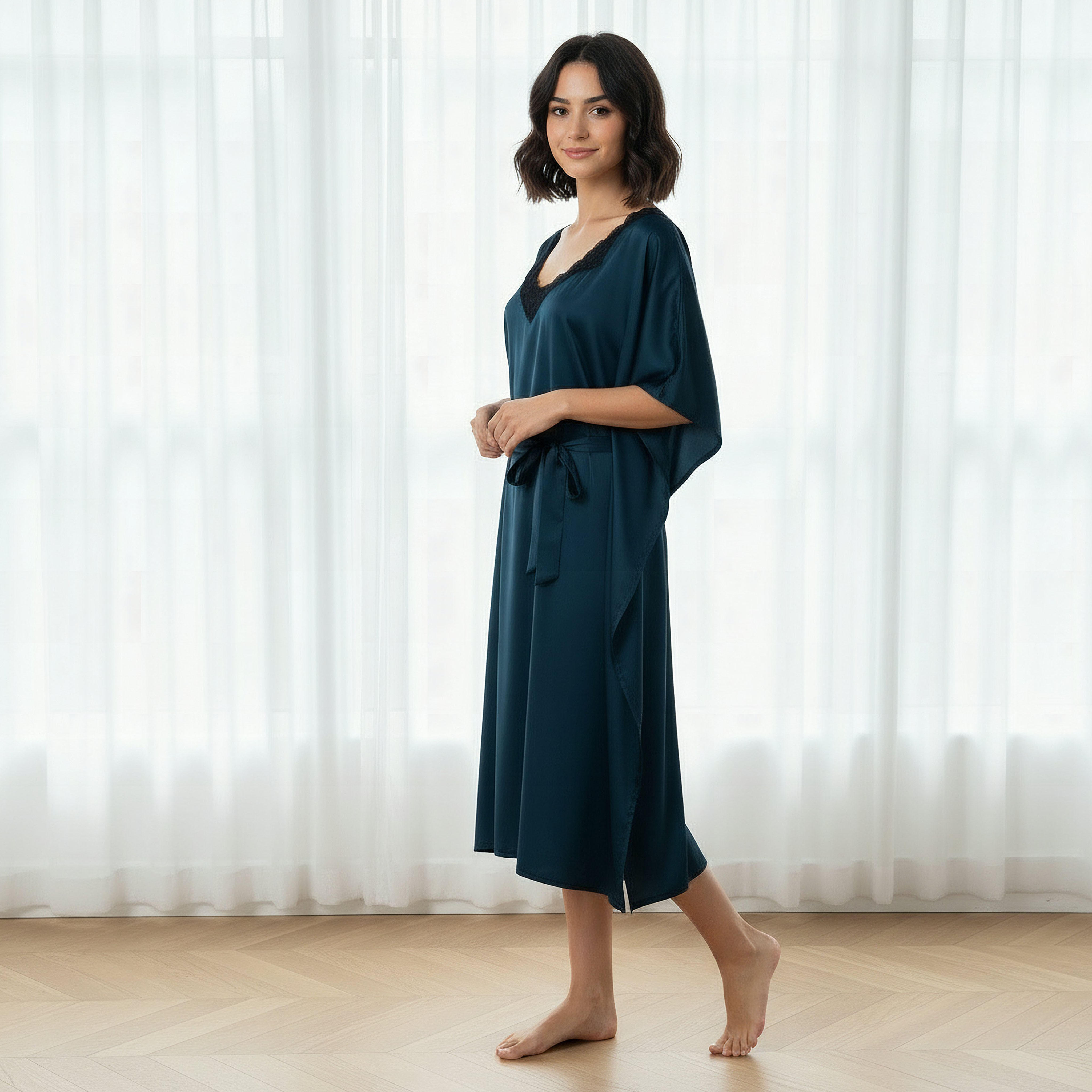 قميص نوم بأكمام قصيرة وحزام من آدارايا-women-clothing-nightwear-nighties-image-2