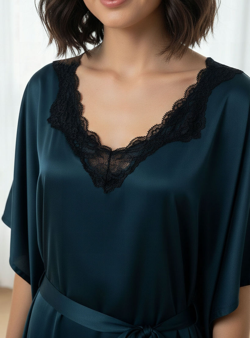 قميص نوم بأكمام قصيرة وحزام من آدارايا-women-clothing-nightwear-nighties-image-4