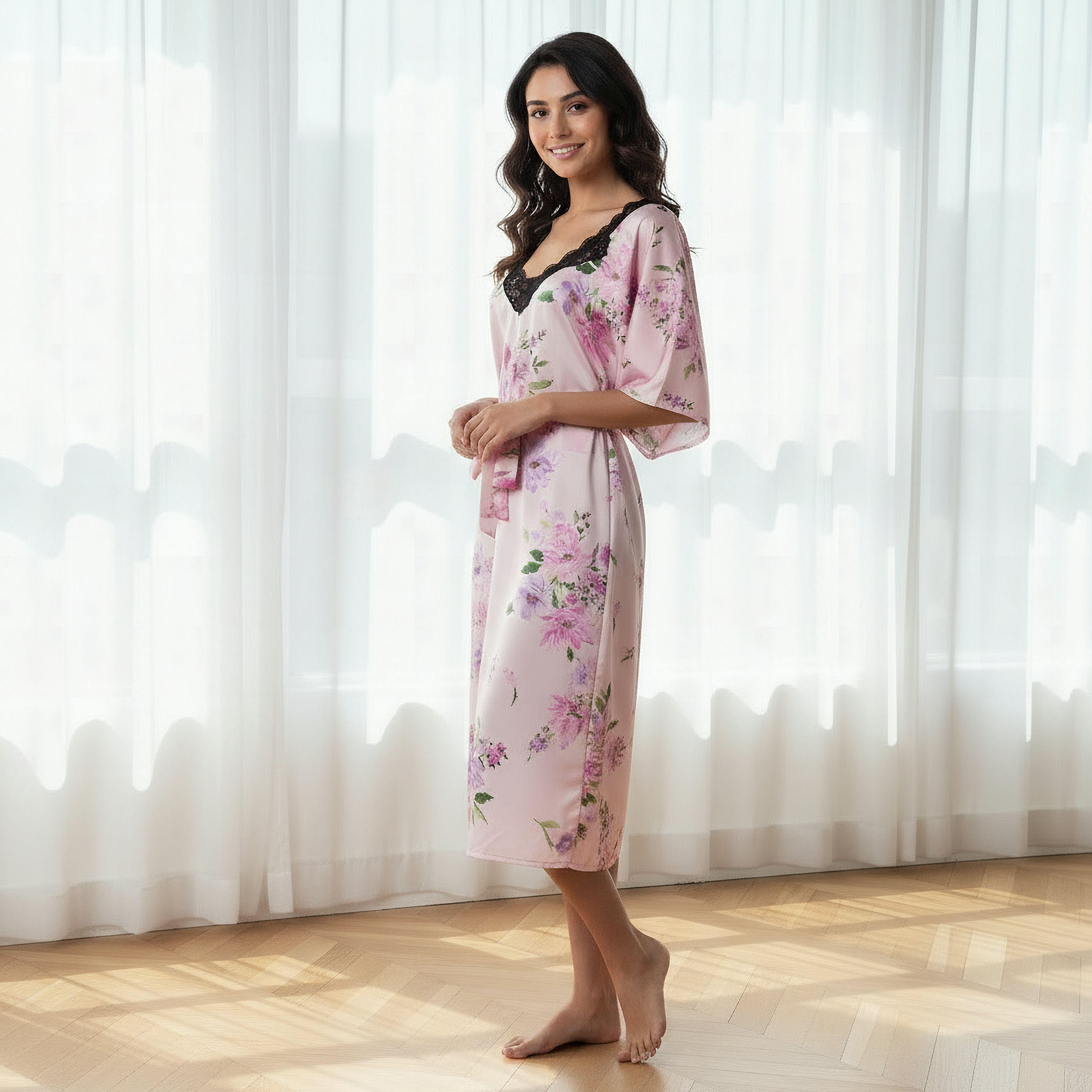 فستان نوم بأكمام قصيرة وطبعات من آدارايا-women-clothing-nightwear-nighties-image-2