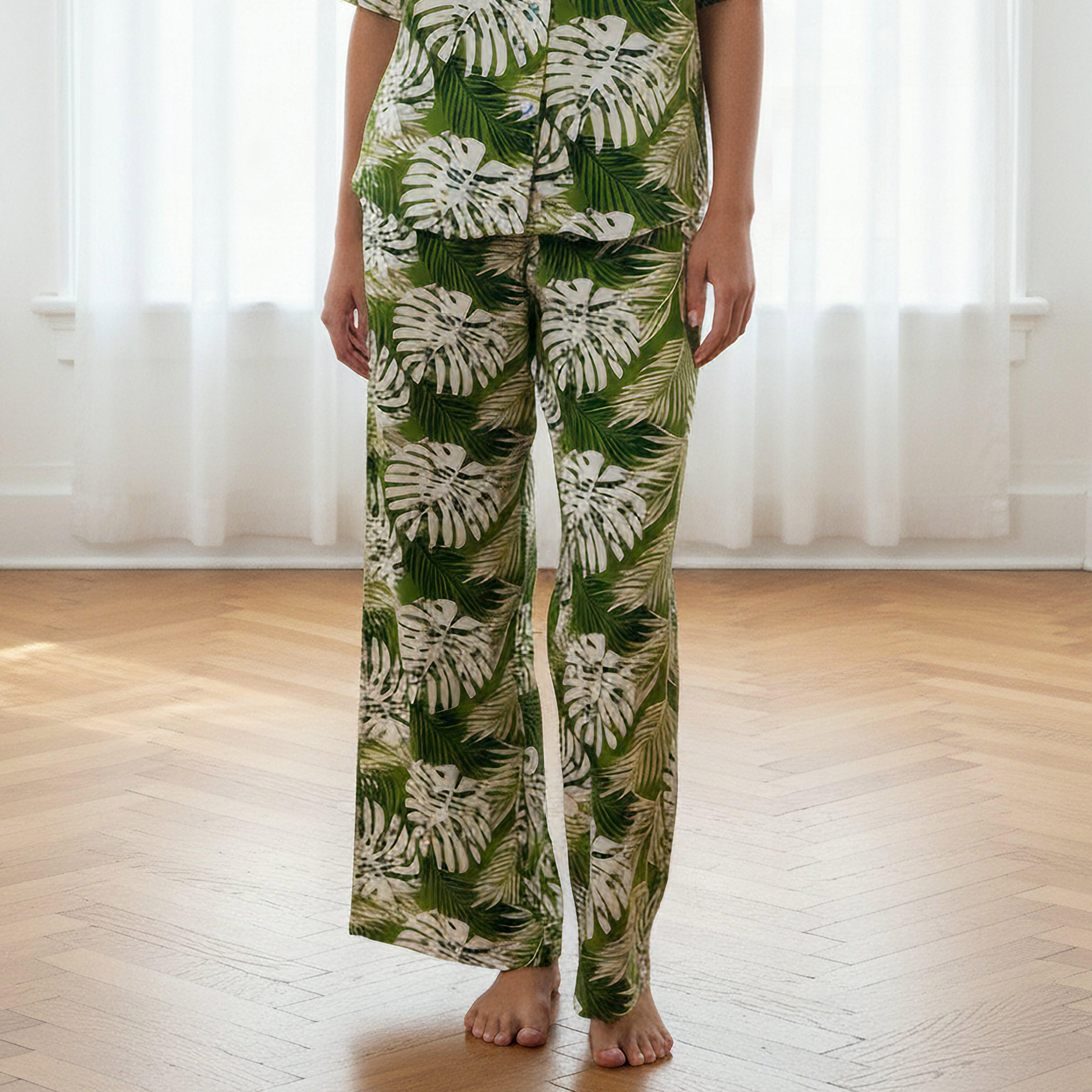 طقم بيجاما بقميص بأزرار وبنطلون من أدارايا-women-clothing-nightwear-pyjamas-longsets-image-4