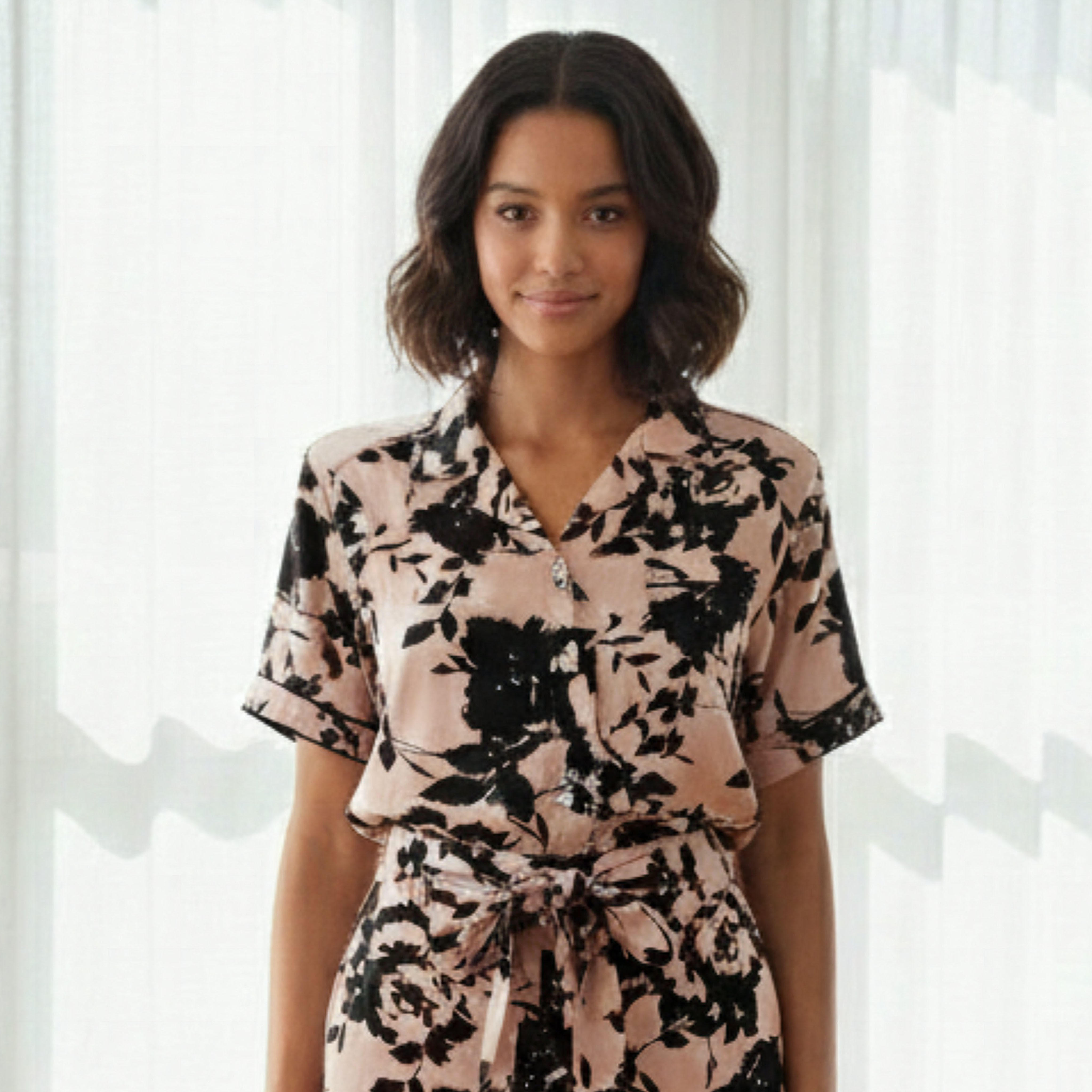 Aadaraya Pyjama Set Button-Down Shirt & Trousers-women-clothing-nightwear-pyjamas-longsets-image-2