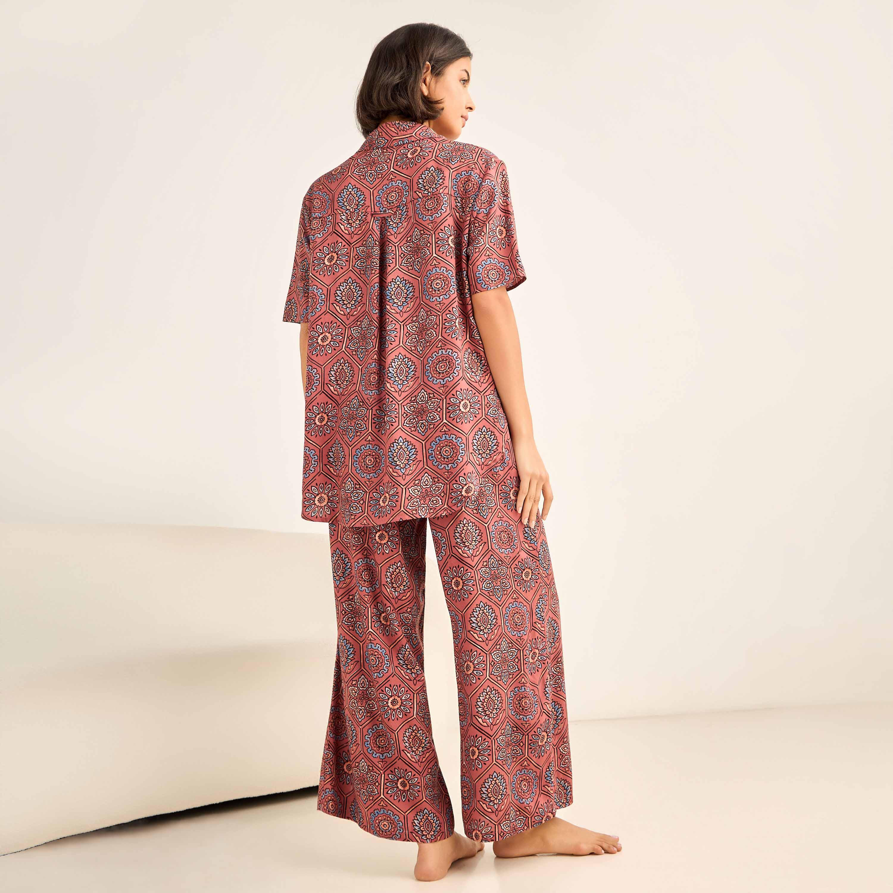 Aadaraya Pyjama Set Button-Down Shirt & Trousers-women-clothing-nightwear-pyjamas-longsets-image-3