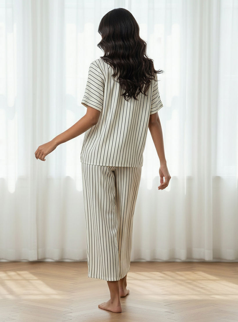 طقم قميص بأزرار وبنطلون بيجاما من آدارايا-women-clothing-nightwear-pyjamas-longsets-image-3