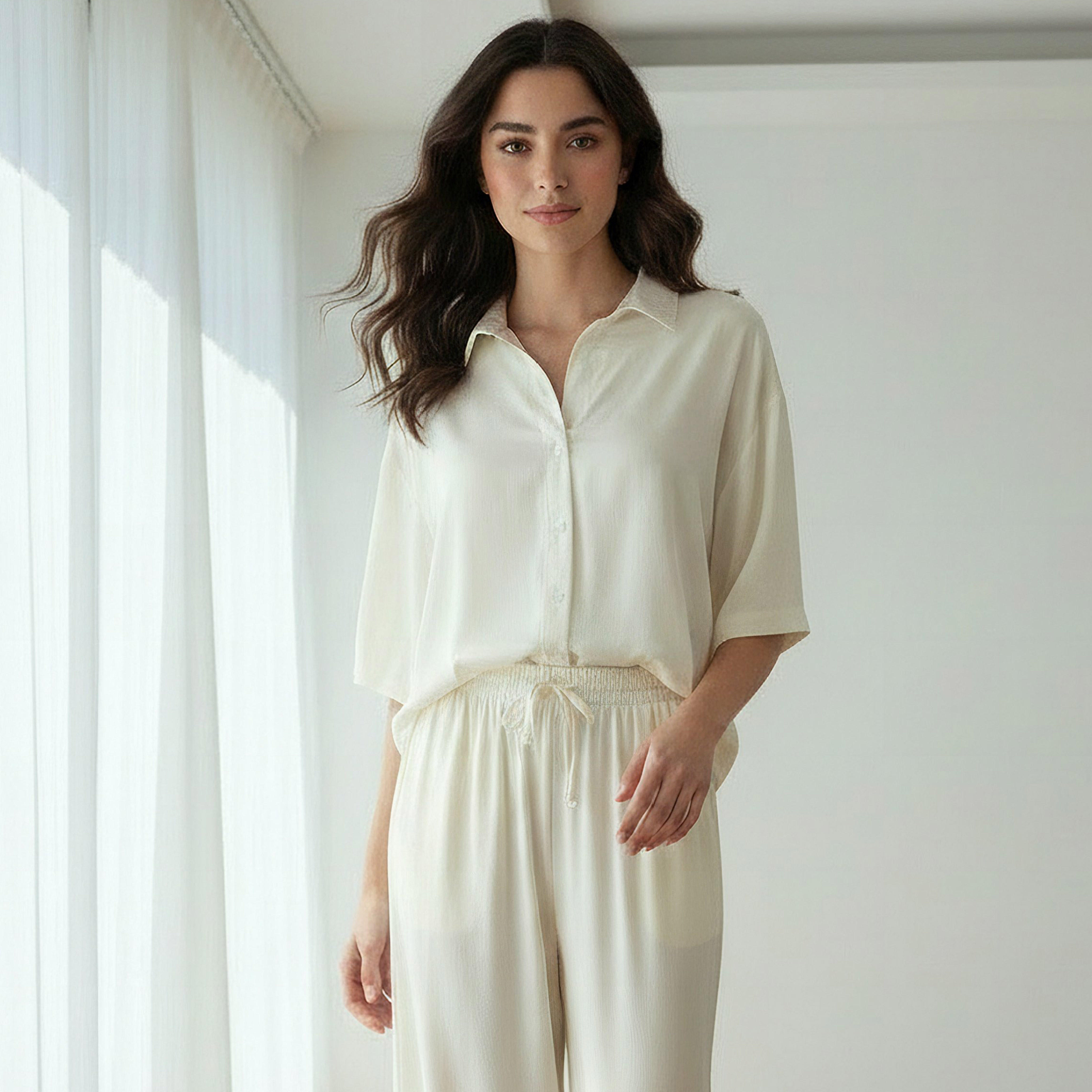 Aadaraya Pyjama Set Button-Down Shirt & Trousers-women-clothing-nightwear-pyjamas-longsets-image-3