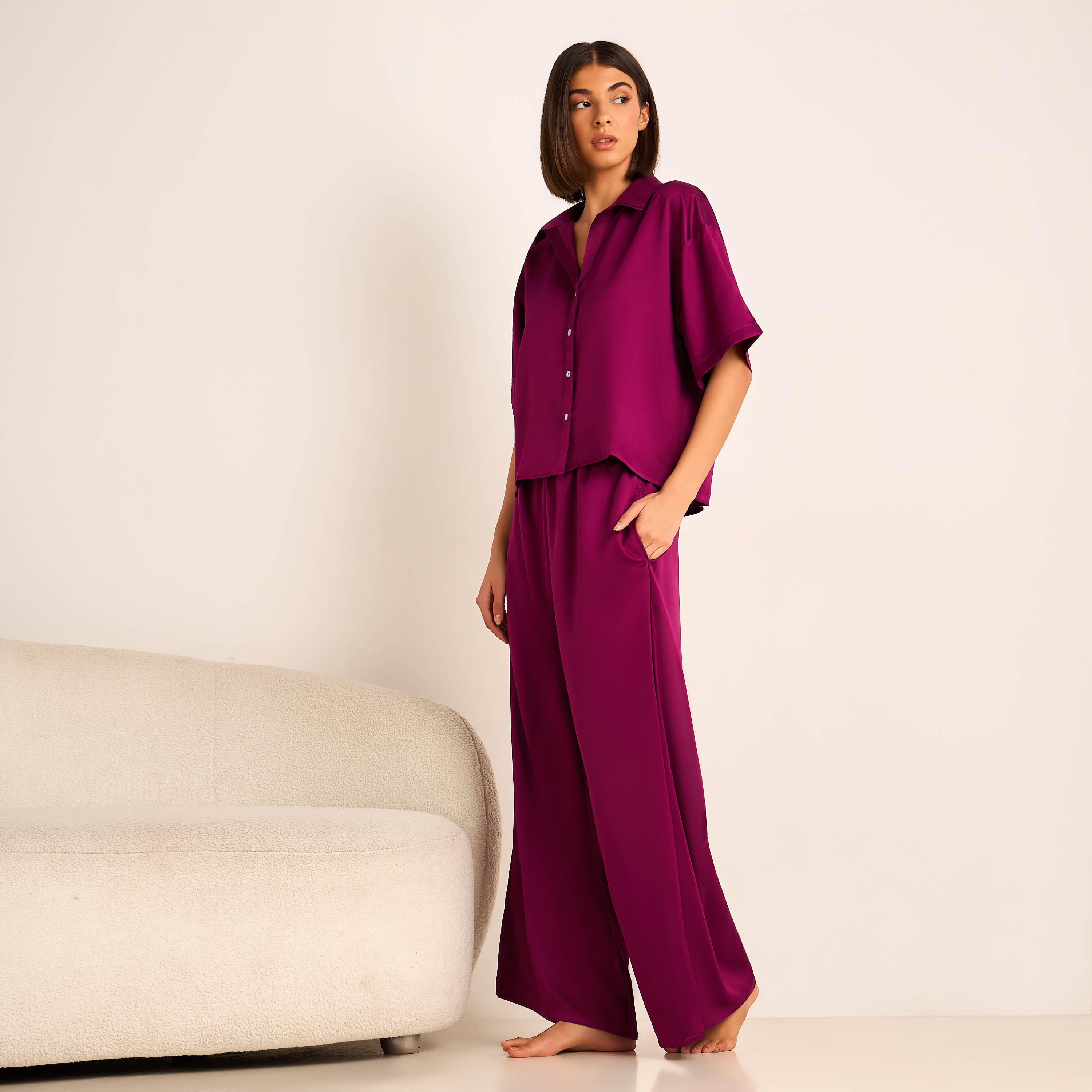 طقم بيجاما بنطلون وقميص بأزرار من أدارايا-women-clothing-nightwear-pyjamas-longsets-image-6