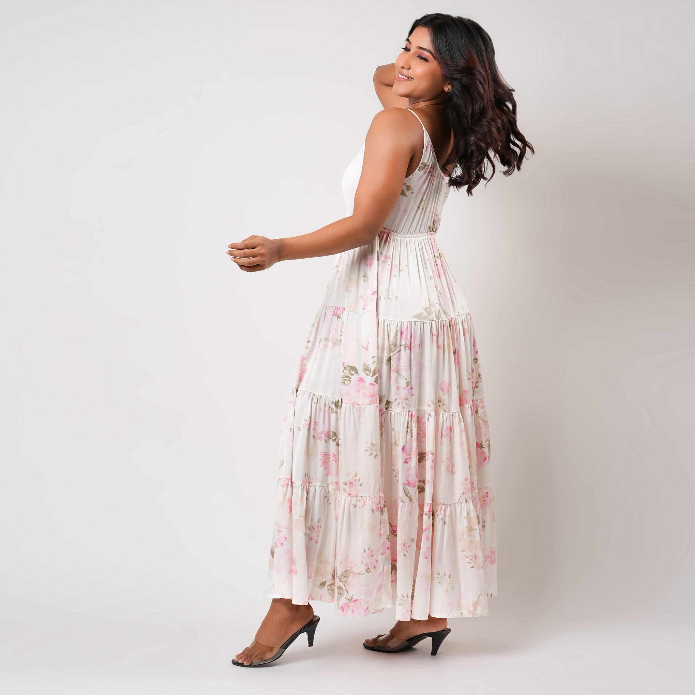 Aadaraya Sleeveless Tiered Maxi Night Gown with Floral Print-women-clothing-nightwear-nighties-image-3