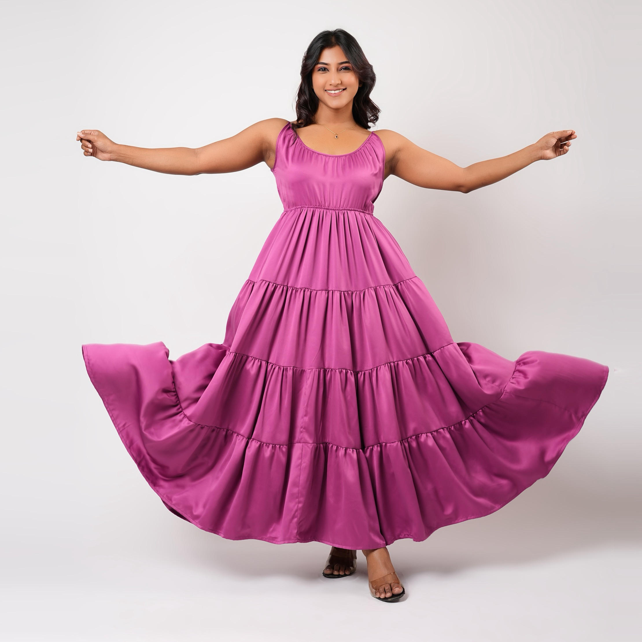 Aadaraya Sleeveless Tiered Maxi Night Gown-women-clothing-nightwear-nighties-image-1