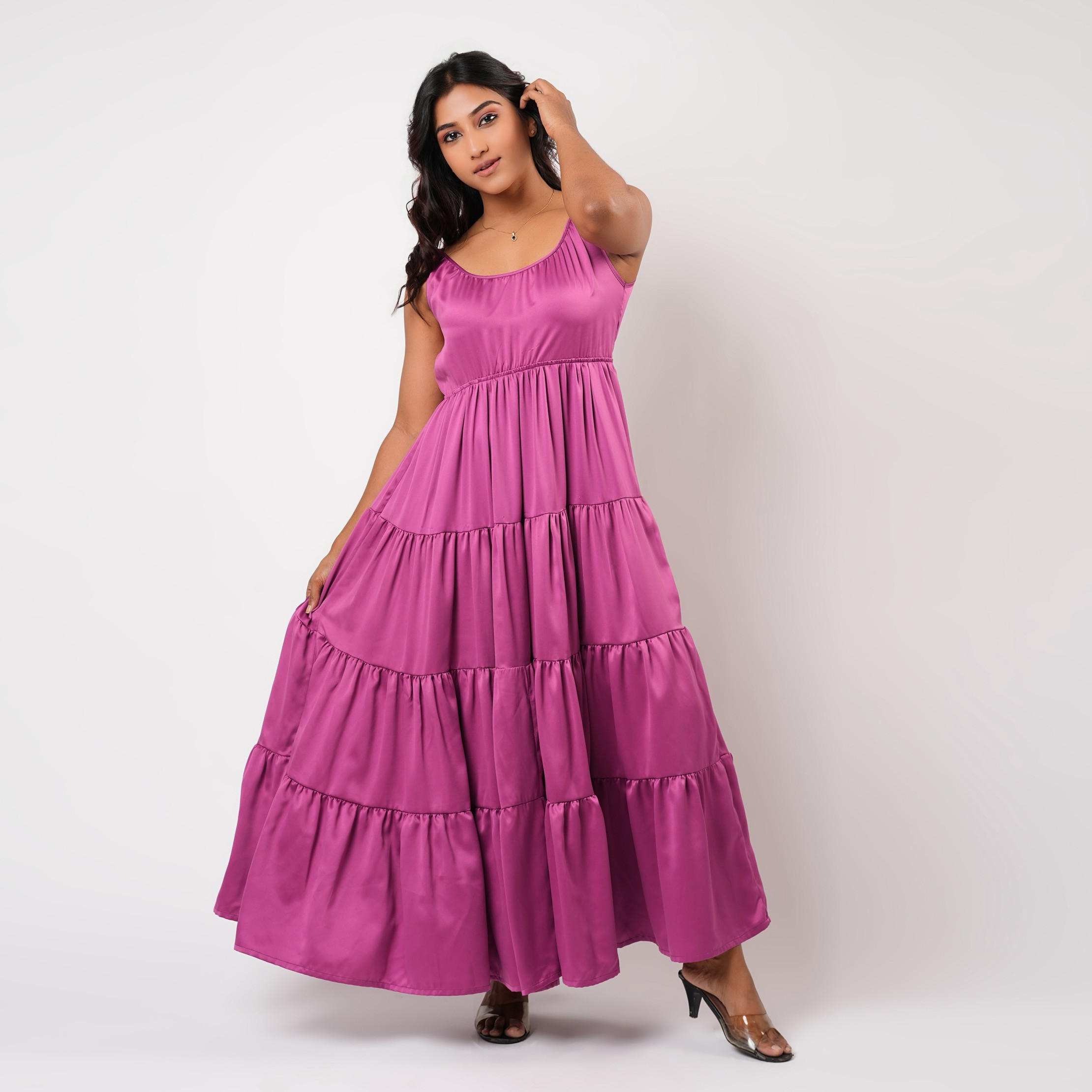 Aadaraya Sleeveless Tiered Maxi Night Gown-women-clothing-nightwear-nighties-image-2