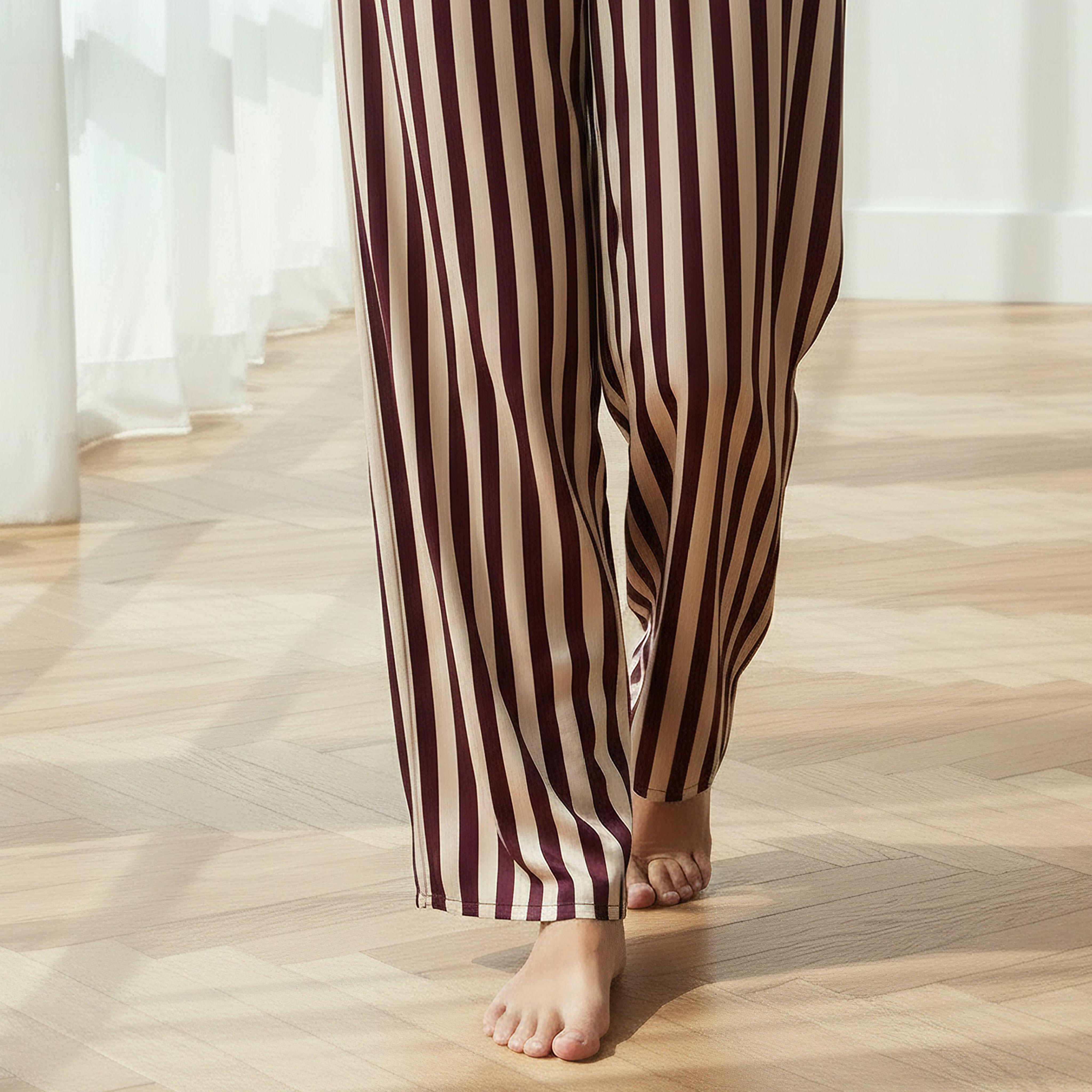 طقم بيجاما بلوزة وبنطلون واسع الساقين-women-clothing-nightwear-pyjamas-longsets-image-6