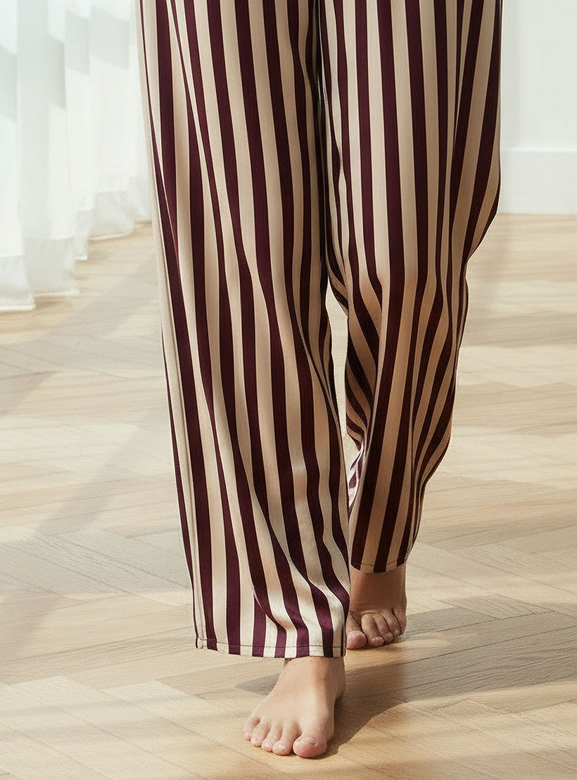 طقم بيجاما بلوزة وبنطلون واسع الساقين-women-clothing-nightwear-pyjamas-longsets-image-6