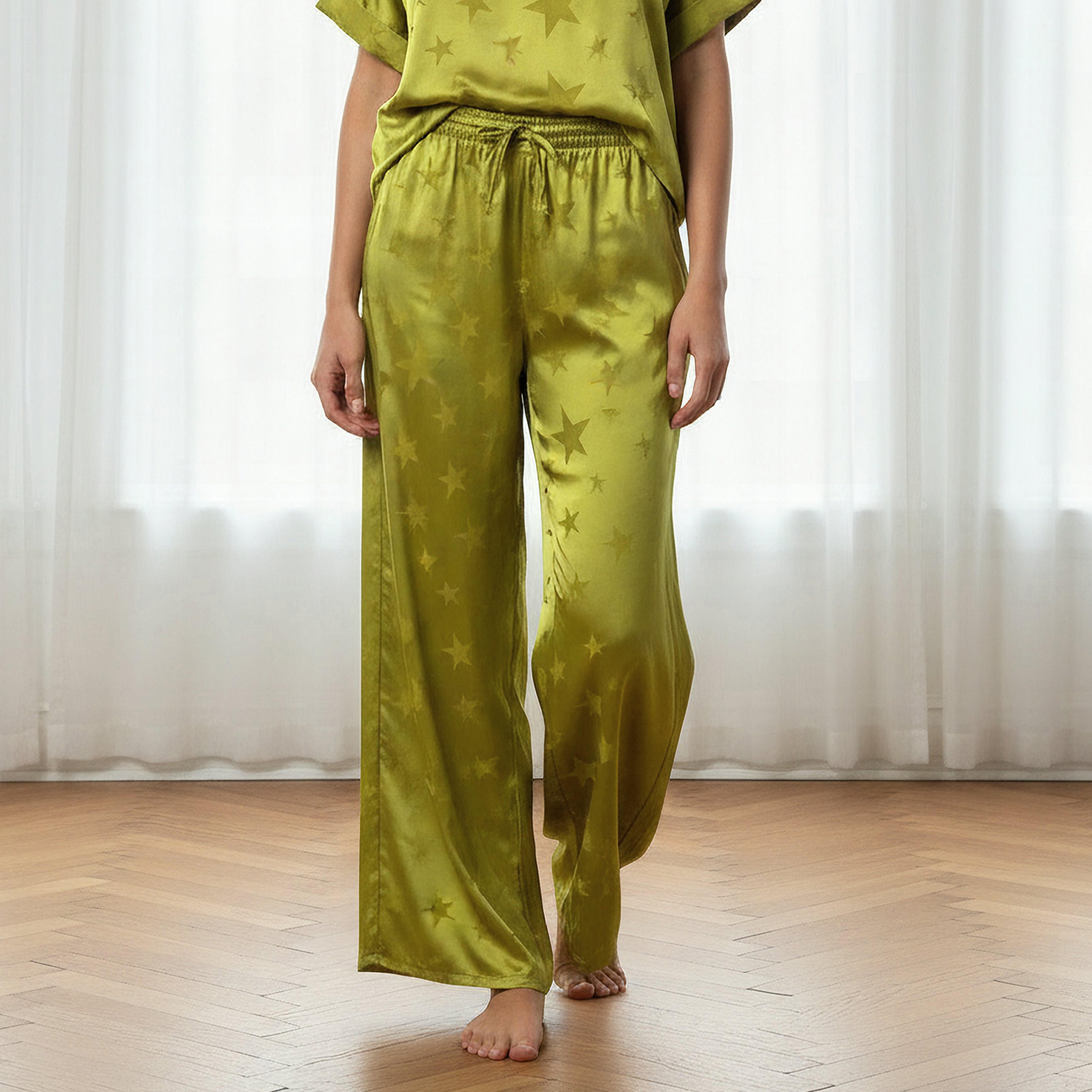 طقم بيجاما بلوزة وبنطلون واسع الساقين-women-clothing-nightwear-pyjamas-longsets-image-3