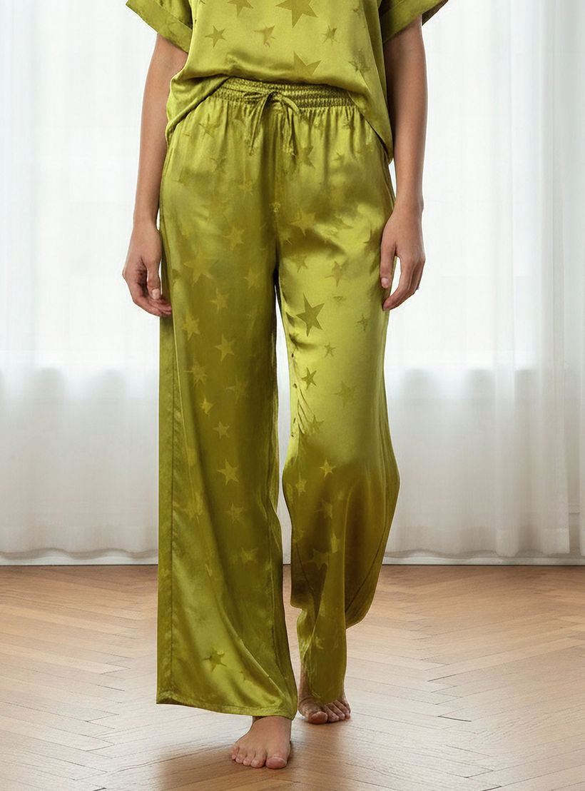 طقم بيجاما بلوزة وبنطلون واسع الساقين-women-clothing-nightwear-pyjamas-longsets-image-3