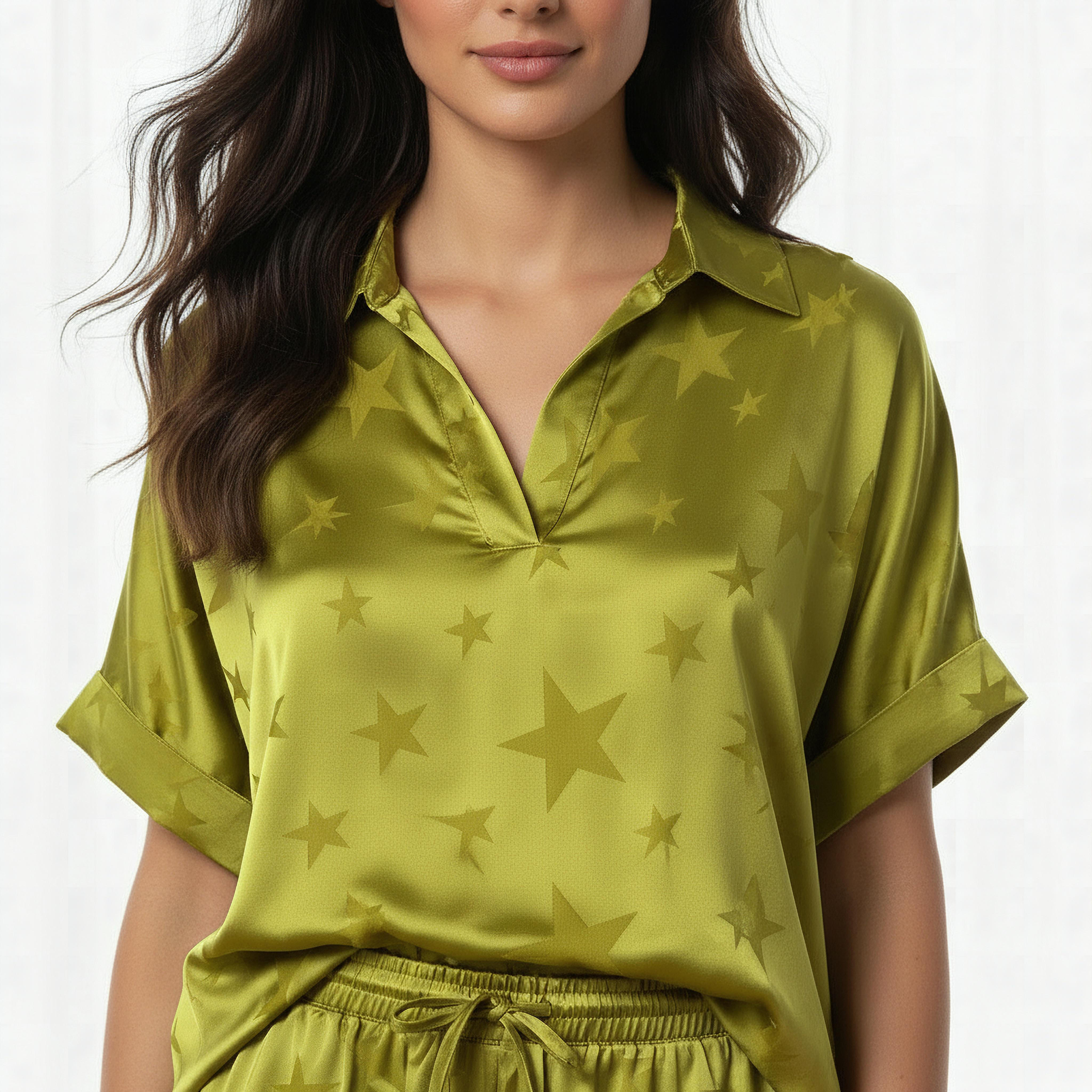 طقم بيجاما بلوزة وبنطلون واسع الساقين-women-clothing-nightwear-pyjamas-longsets-image-2