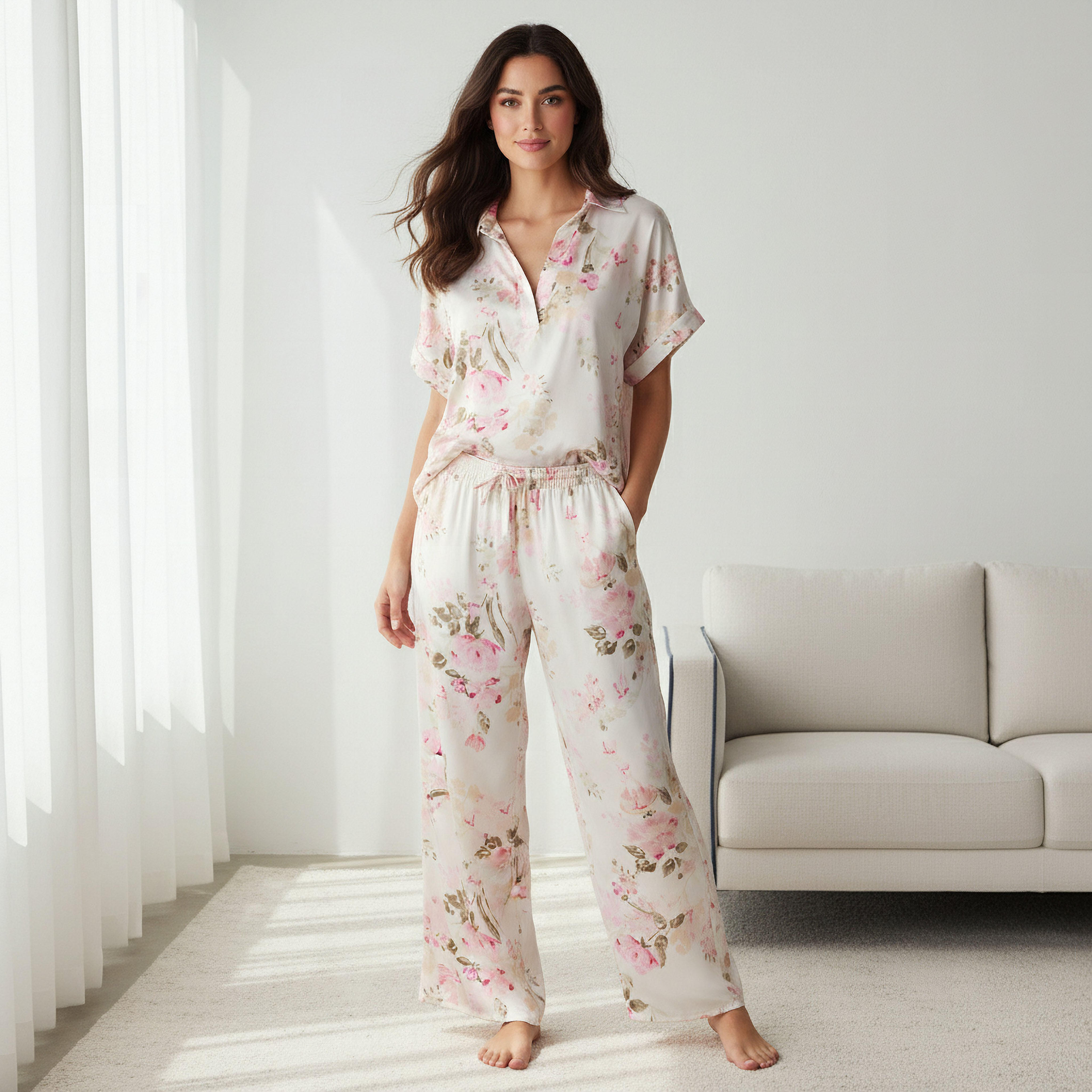 Pyjama Set Top & Wide Leg Bottom-women-clothing-nightwear-pyjamas-longsets-image-1