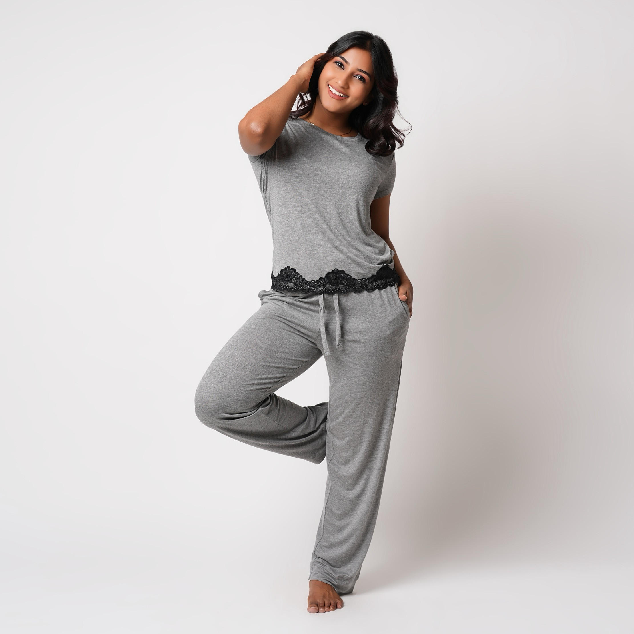 Aadaraya Pyjama Set T-shirt & Trousers-women-clothing-nightwear-pyjamas-longsets-image-1