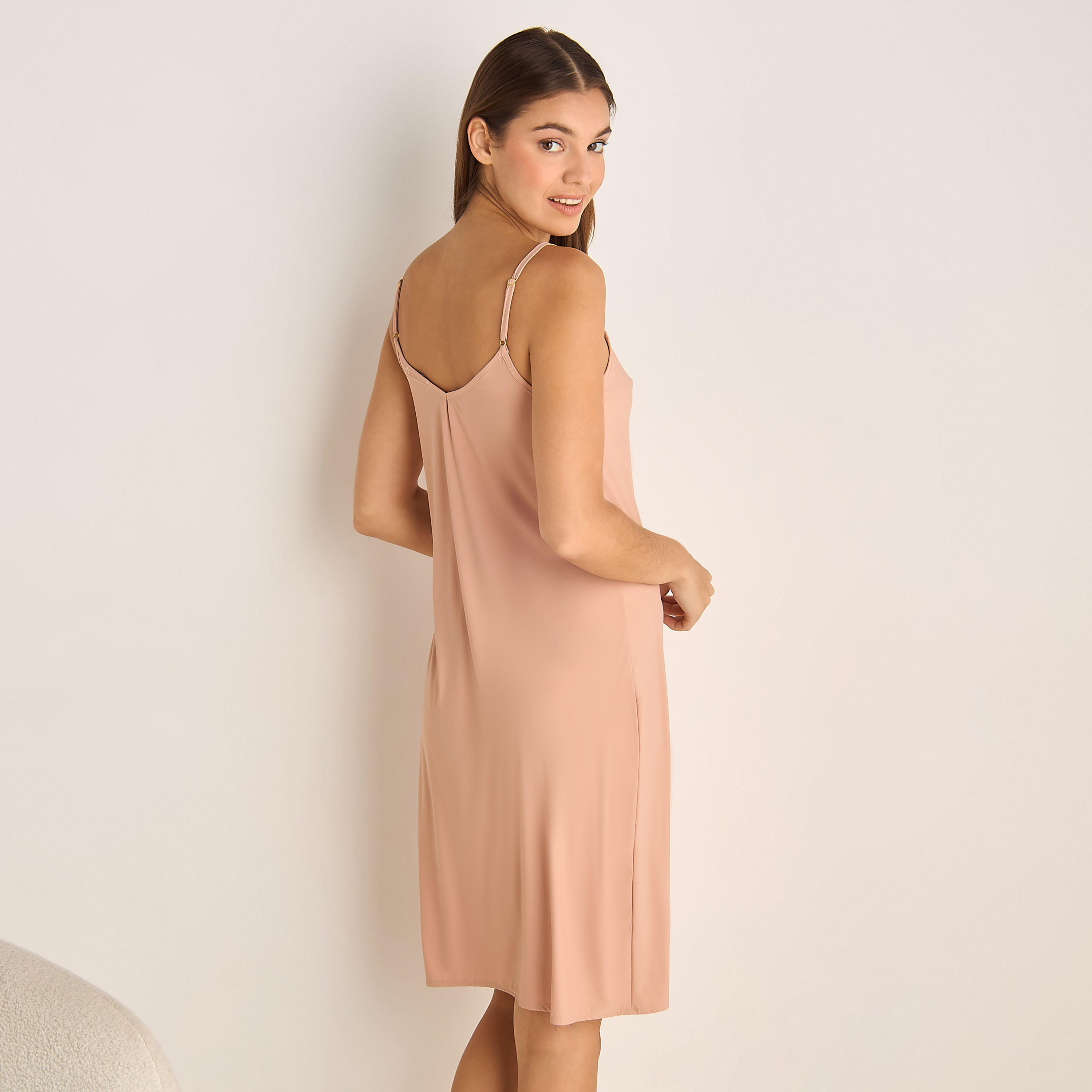 Set of 2 - Long Slip Dress Sleeveless Lace Trim-women-clothing-nightwear-nighties-image-3