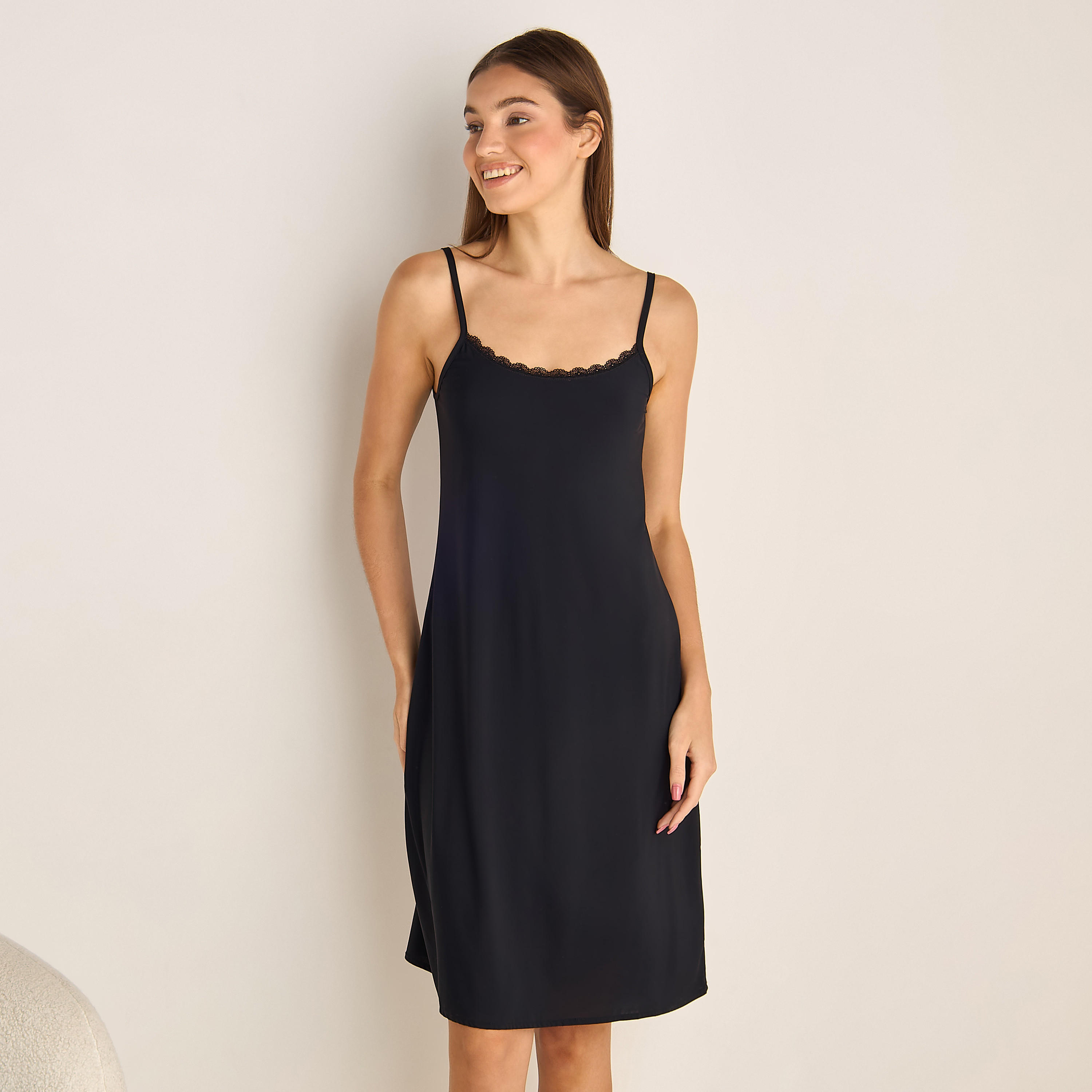 Set of 2 - Long Slip Dress Sleeveless Lace Trim-women-clothing-nightwear-nighties-image-6