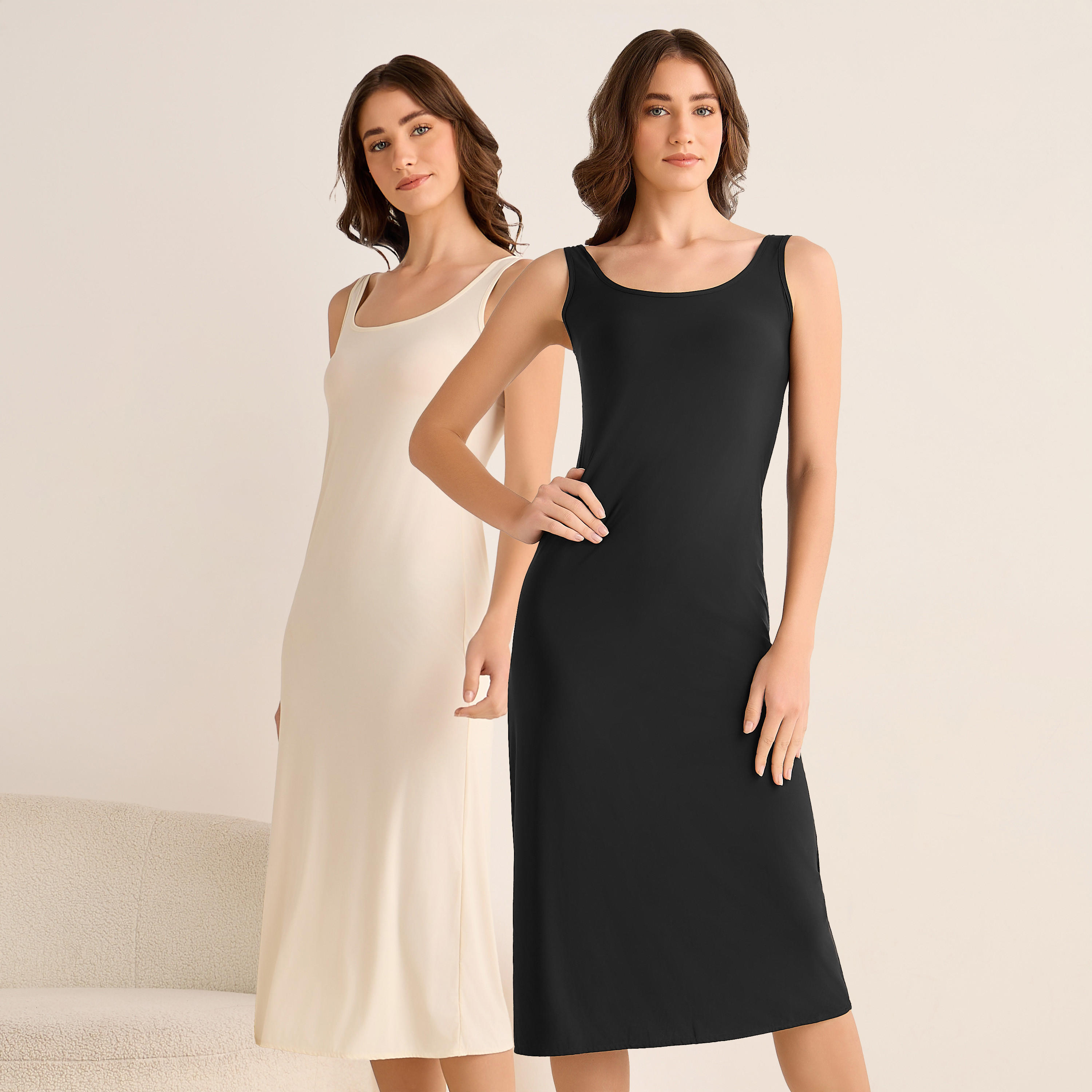Set of 2 - Slip Dress Sleeveless-women-clothing-nightwear-nighties-image-1