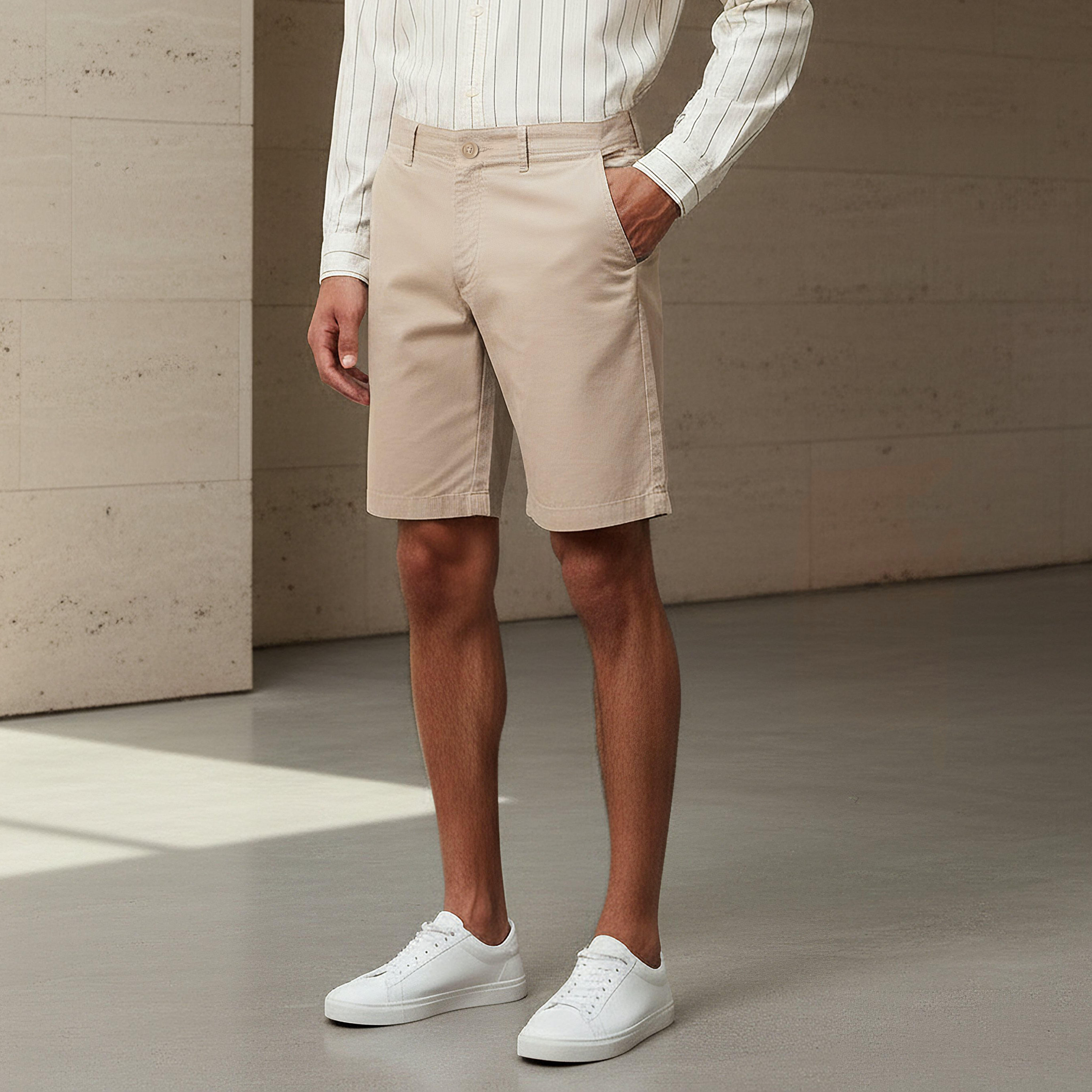 Men Slim Fit Shorts with Cotton Fabric-men-clothing-bottoms-shorts-image-1