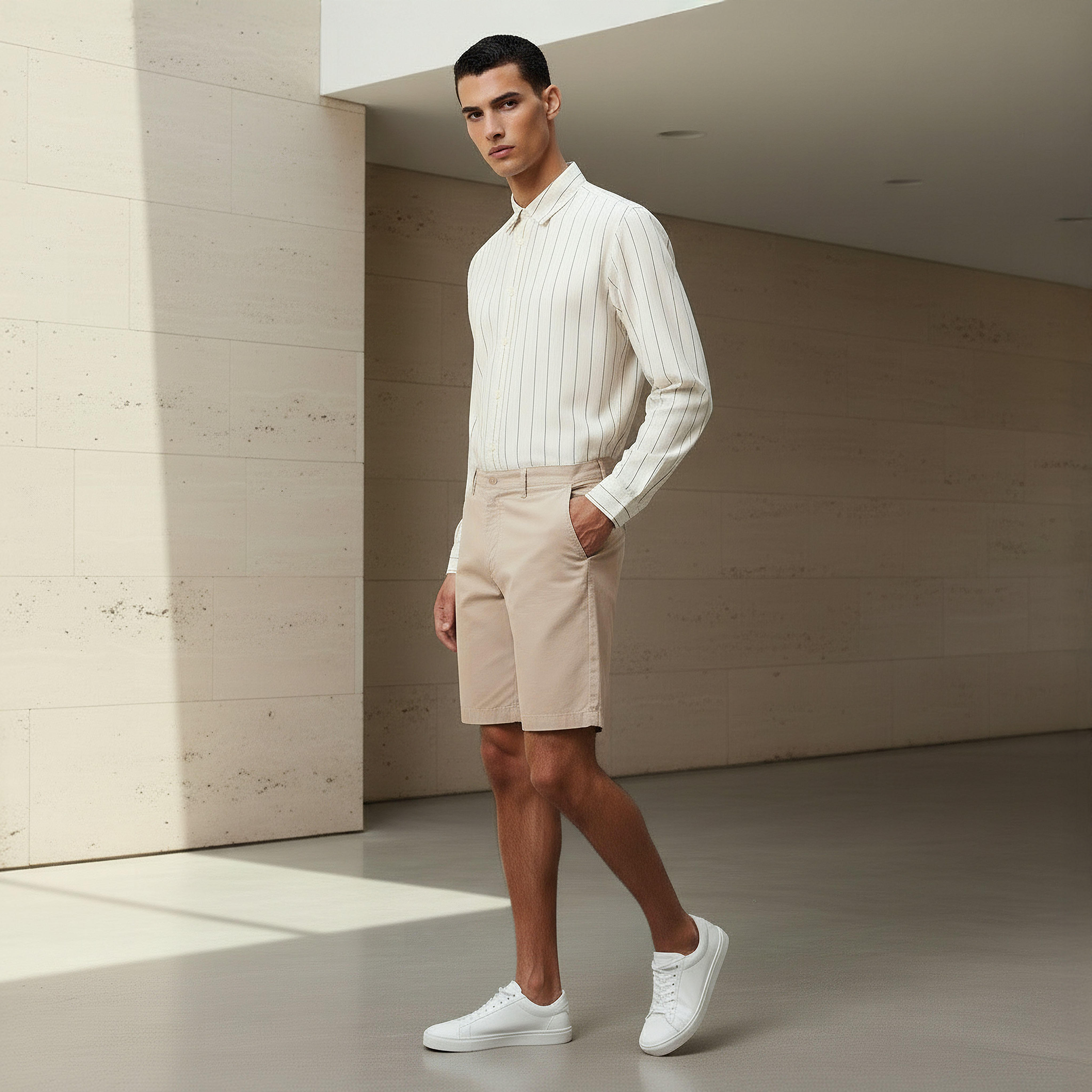 Men Slim Fit Shorts with Cotton Fabric-men-clothing-bottoms-shorts-image-3