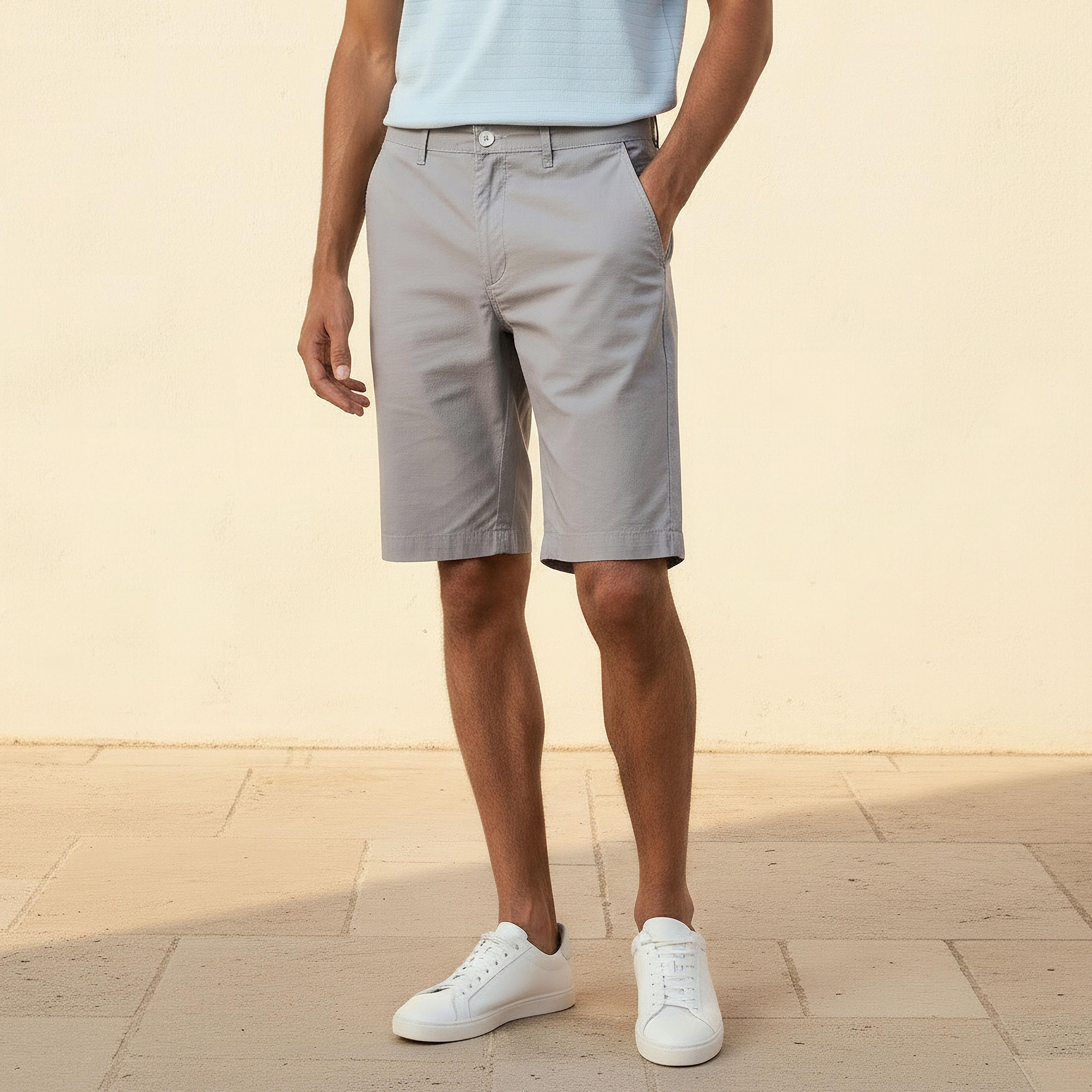 Men Slim Fit Shorts with Cotton Fabric-men-clothing-bottoms-shorts-image-1