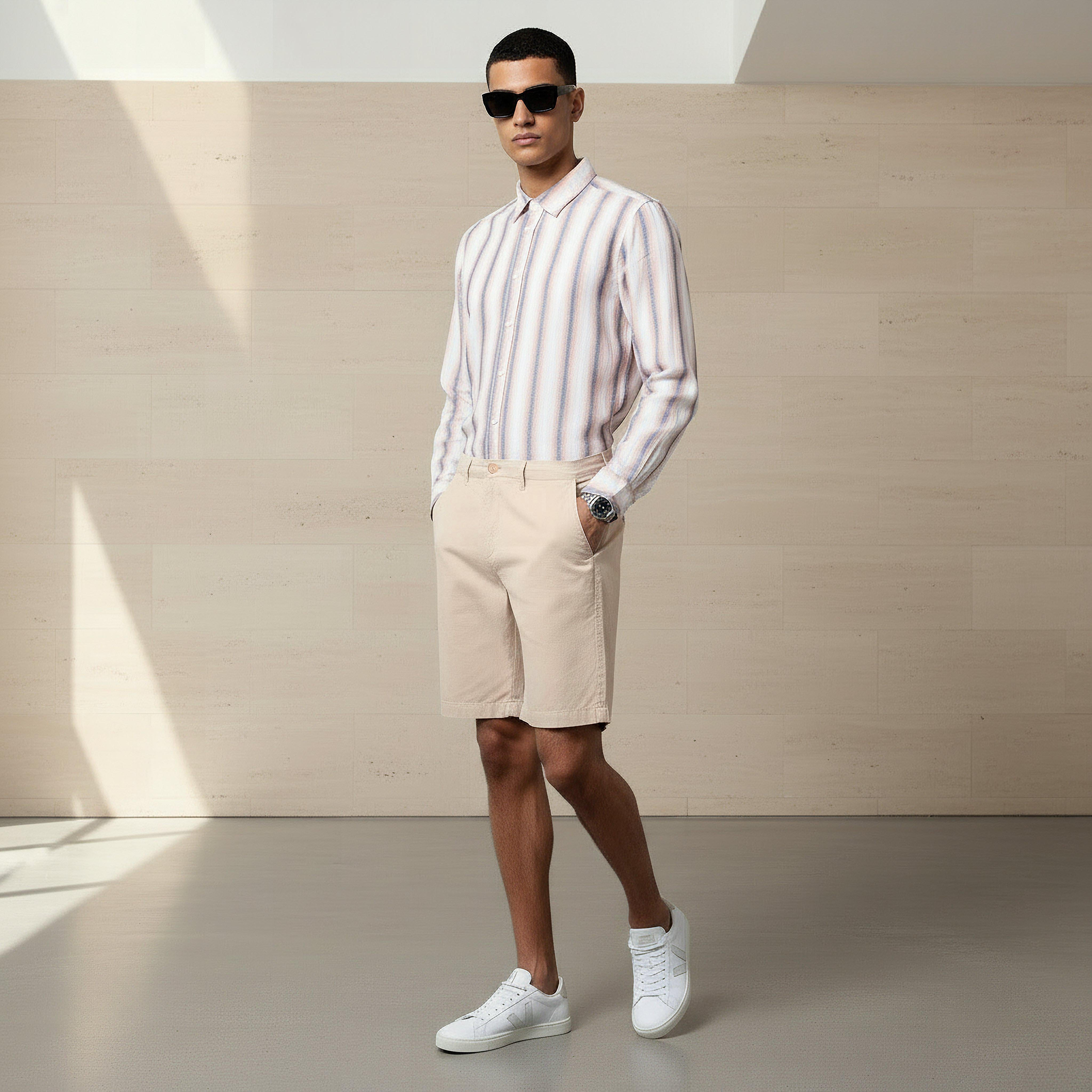 Men Slim Fit Shorts with Cotton Fabric-men-clothing-bottoms-shorts-image-3