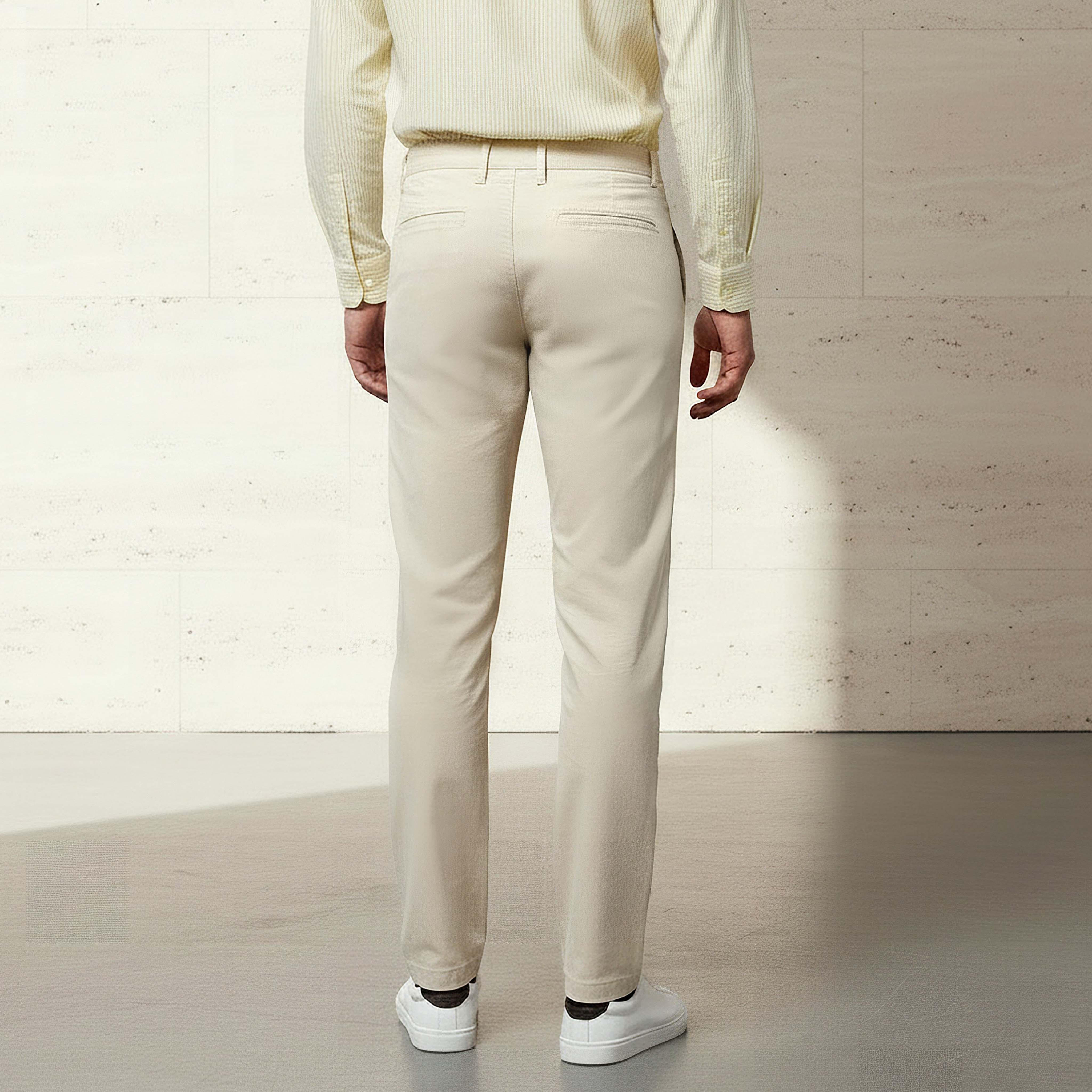 بنطلون تشينو قطن مطاطي بقصة سليم للرجال-men-clothing-bottoms-trousersandchinos-chinos-image-3