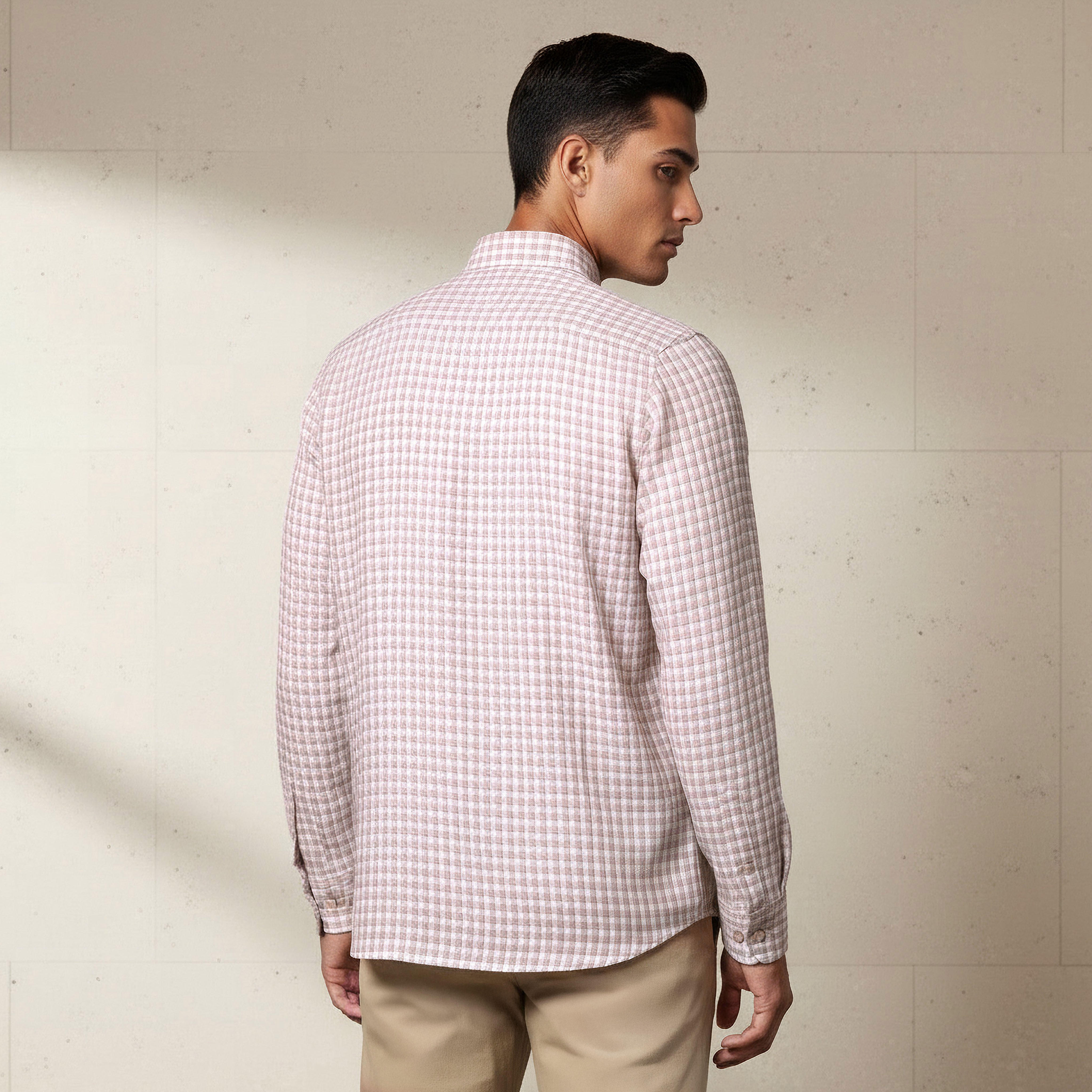 قميص رجالي كاروهات بأكمام طويلة وياقة وقصة عادية-men-clothing-shirts-image-3