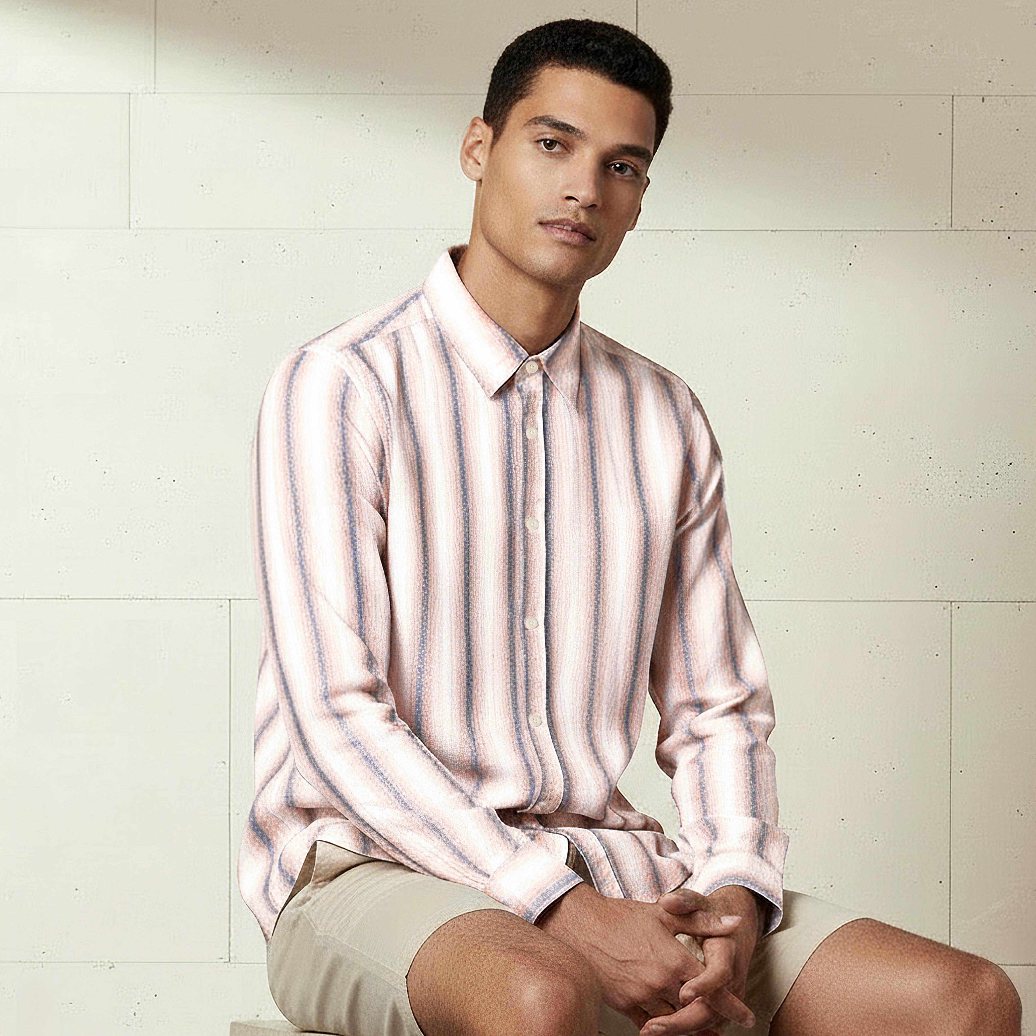 قميص رجالي مخطط بياقة وقصة عادية وأكمام طويلة-men-clothing-shirts-image-1