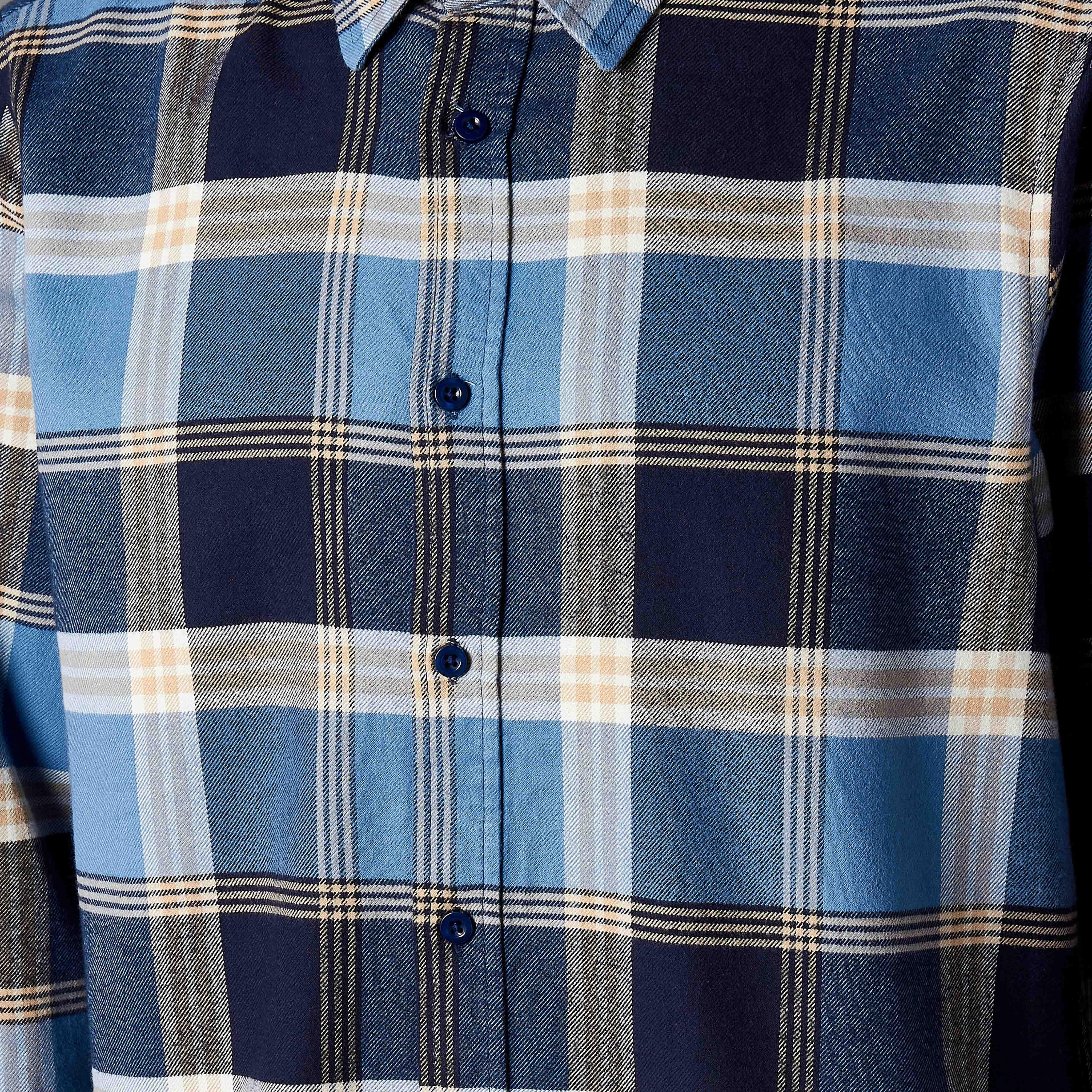 Men Regular Fit Collared Checked Long Sleeve Shirt-men-clothing-shirts-image-4