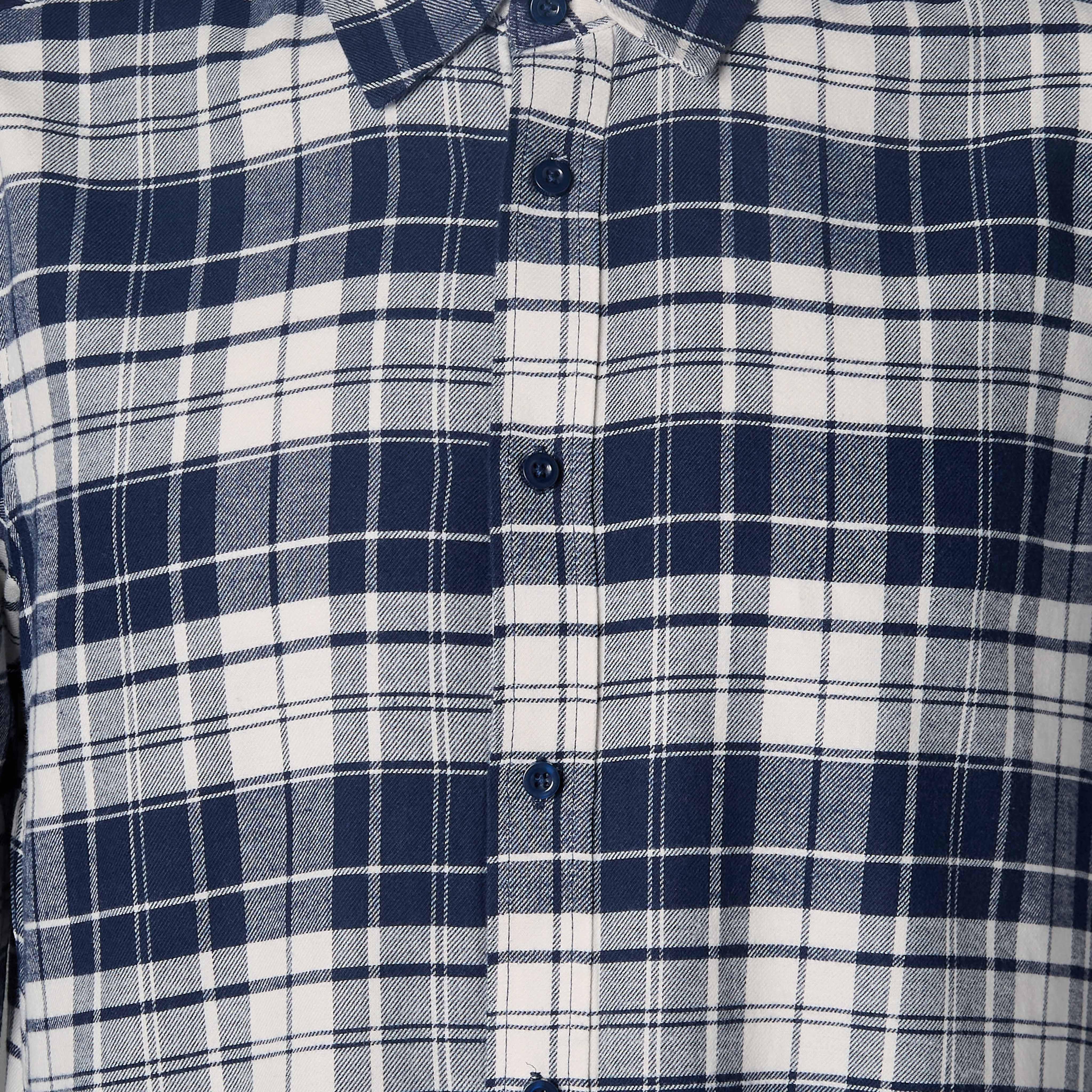 Men Regular Fit Collared Checked Long Sleeve Shirt-men-clothing-shirts-image-4