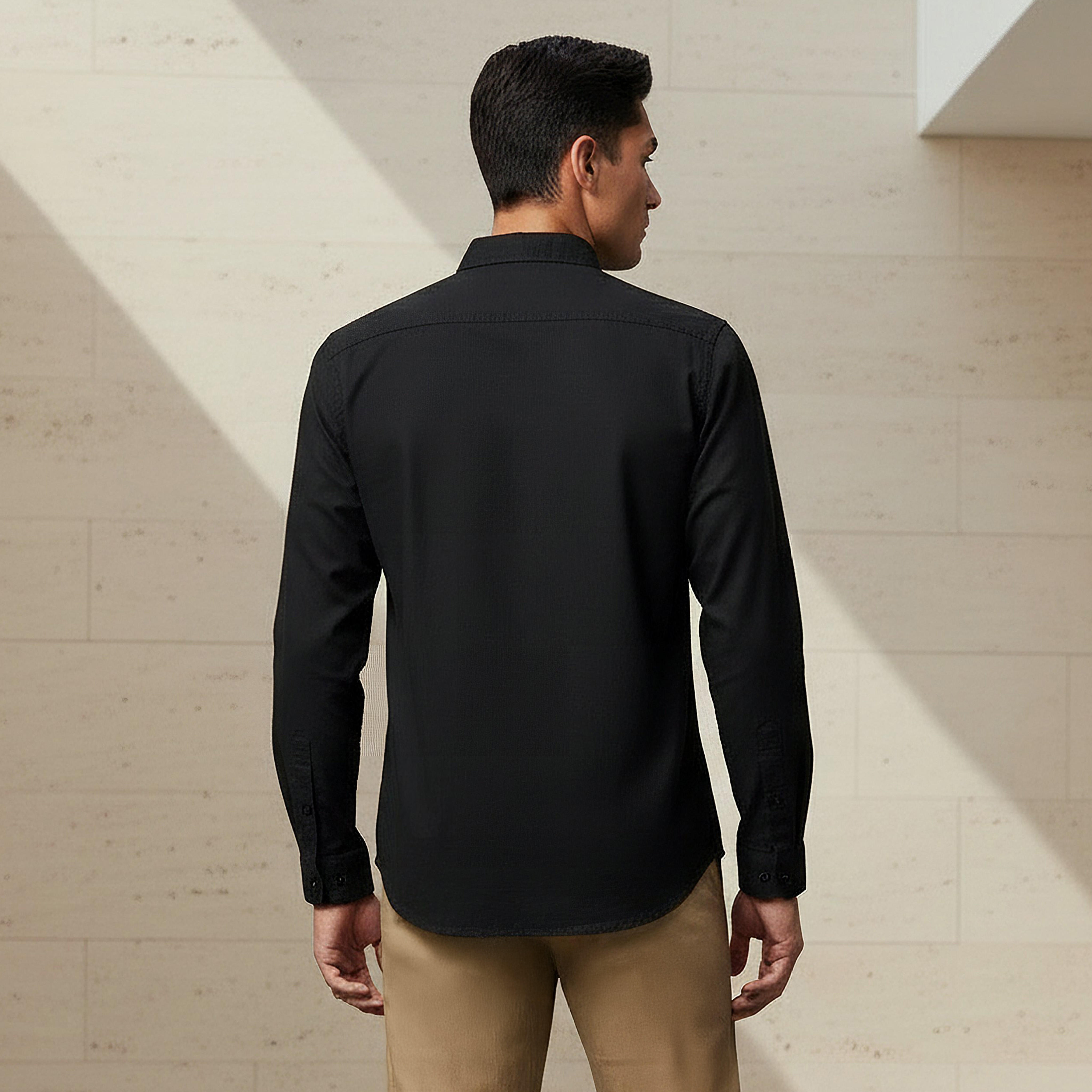 Men Regular Fit Collared Long Sleeve Shirt-men-clothing-shirts-image-3