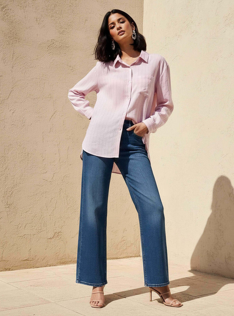 Long Line High Low Stripes Shirt-women-clothing-shirtsandblouses-shirts-image-2