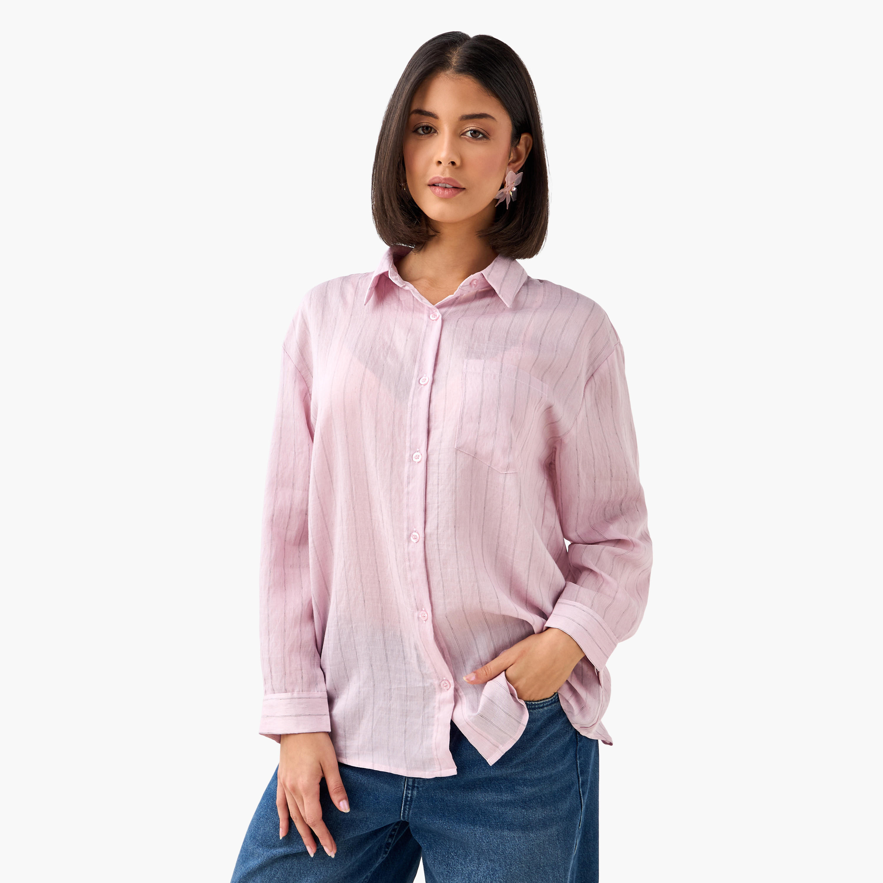 Long Line High Low Stripes Shirt-women-clothing-shirtsandblouses-shirts-image-3