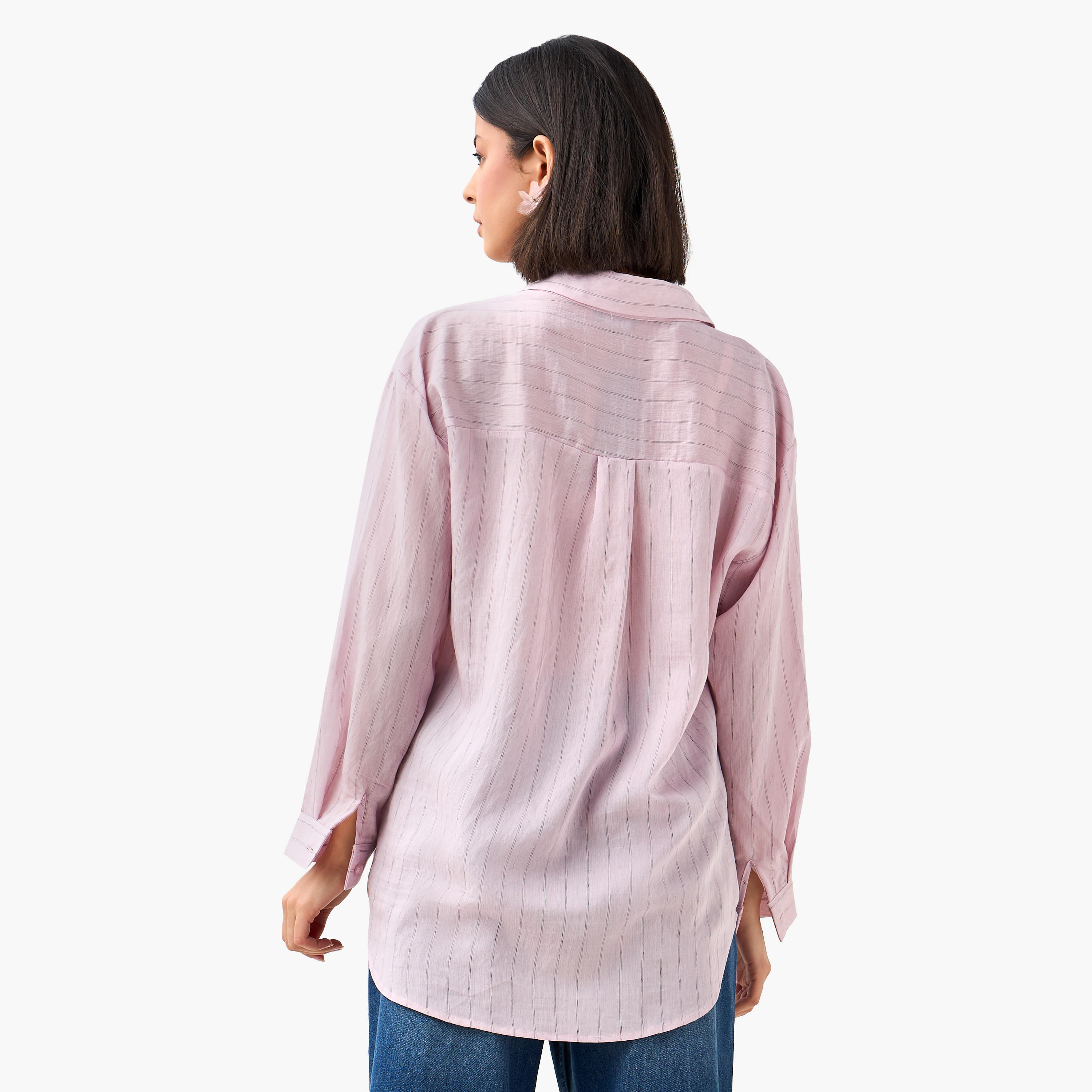 Long Line High Low Stripes Shirt-women-clothing-shirtsandblouses-shirts-image-4