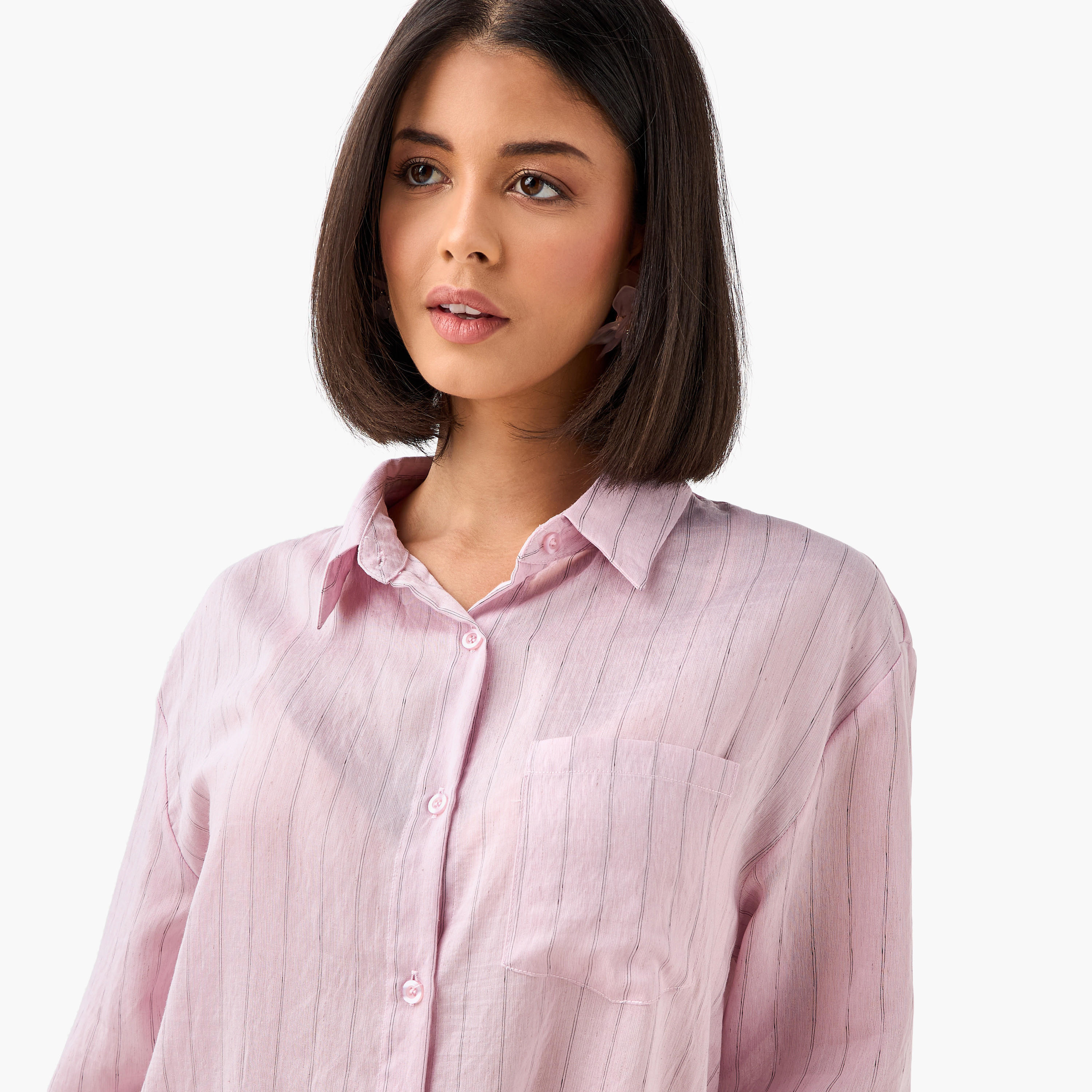 Long Line High Low Stripes Shirt-women-clothing-shirtsandblouses-shirts-image-5