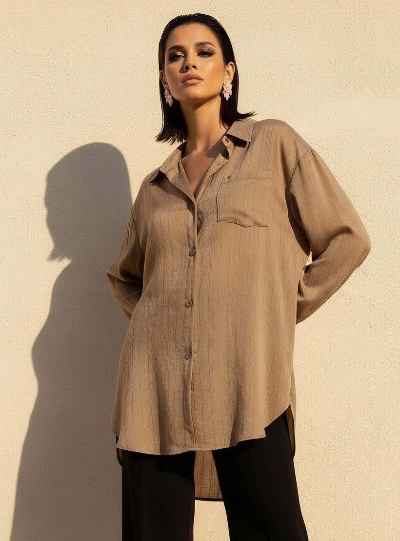 قميص طويل مخطّط بطول غير متساوي-women-clothing-shirtsandblouses-shirts-image-7