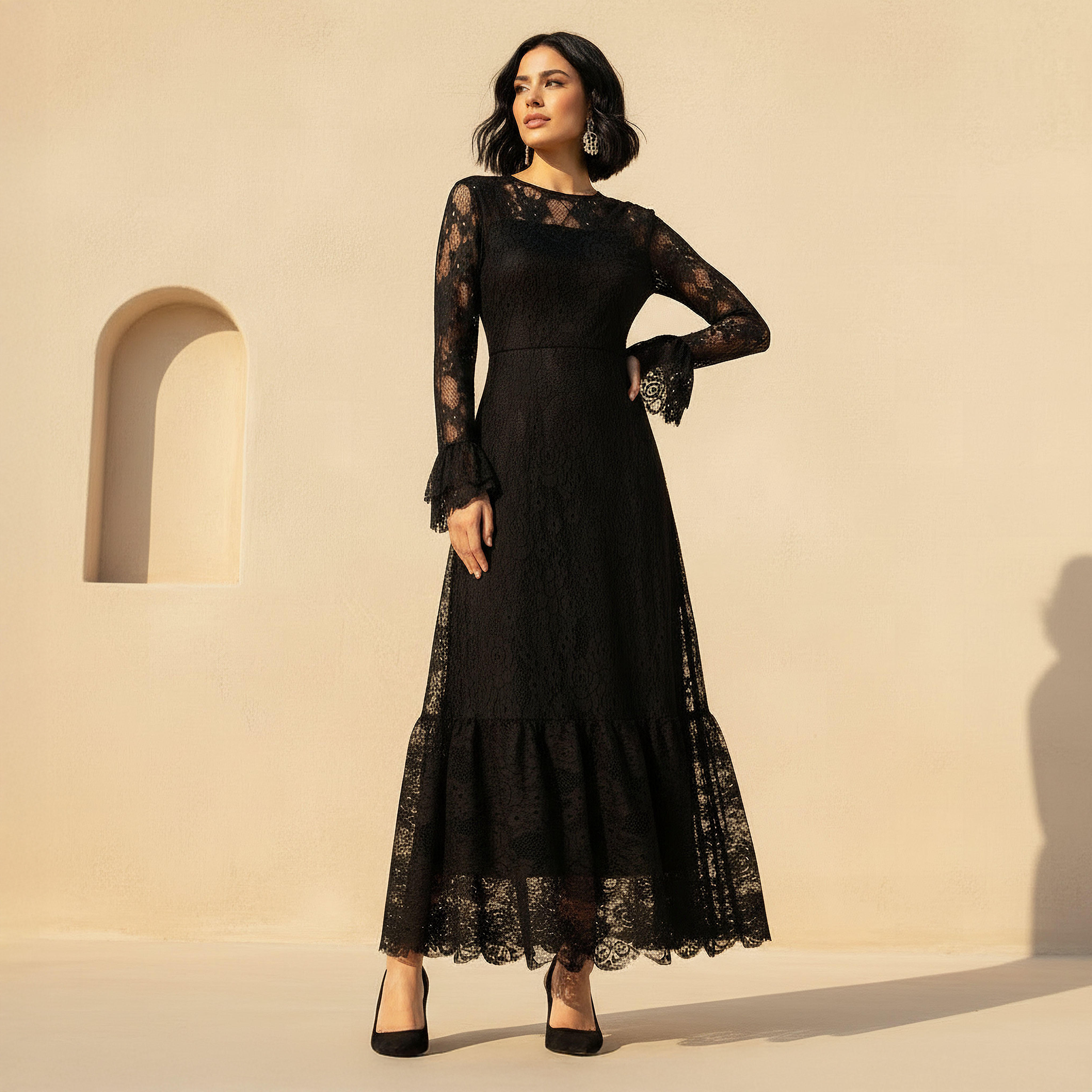 Lace Women Dress with Bell Sleeves-PROMO_SP_AE__6_RGCC_BUY2FOR199_040325-image-3