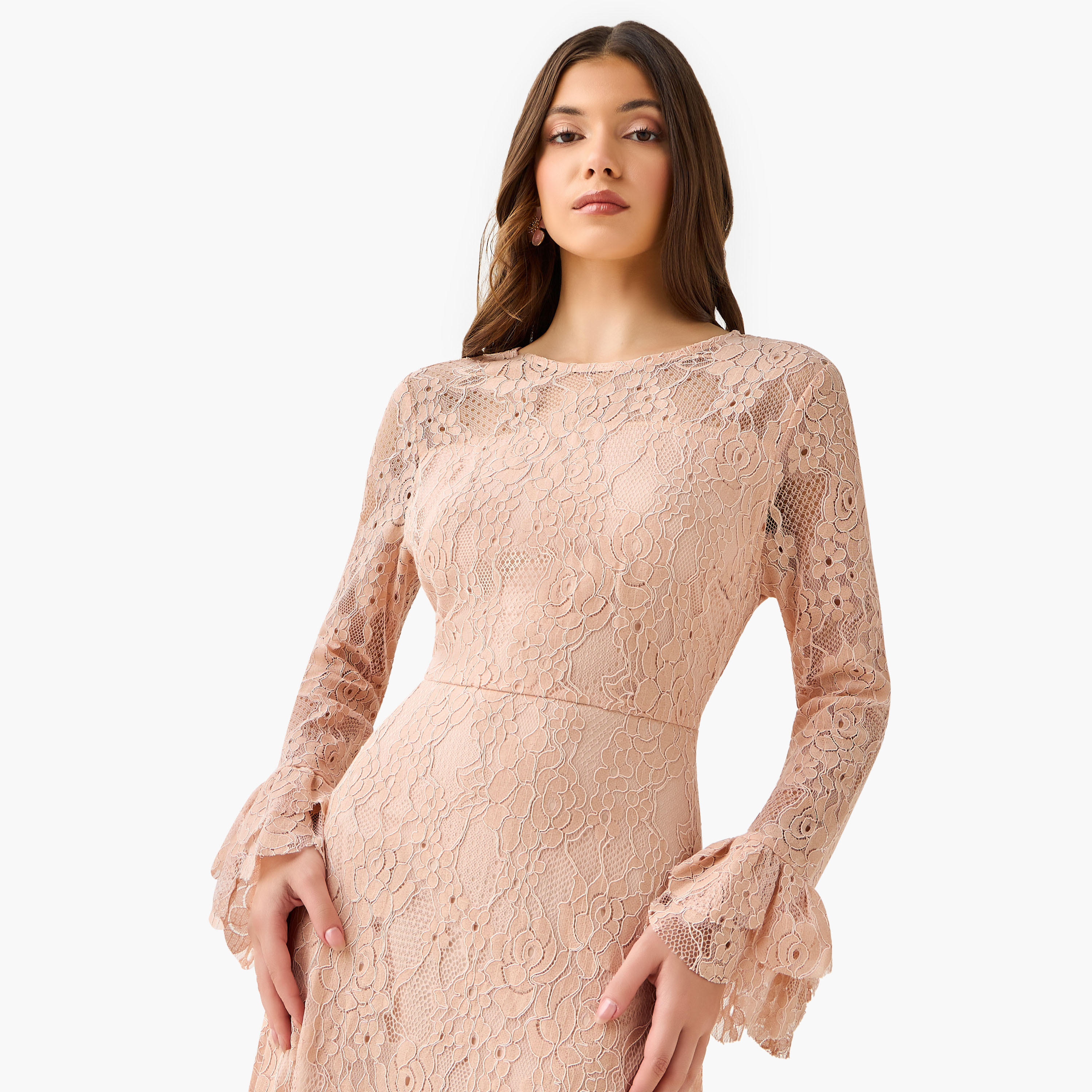Lace Women Dress with Bell Sleeves-PROMO_SP_KSA_7_BUY2FORSAR199_130625-image-7