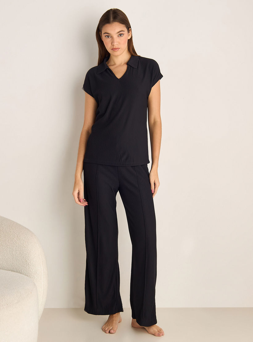 Textured Knit Top and Bottom Co-ord set-women-clothing-coordsets-image-2