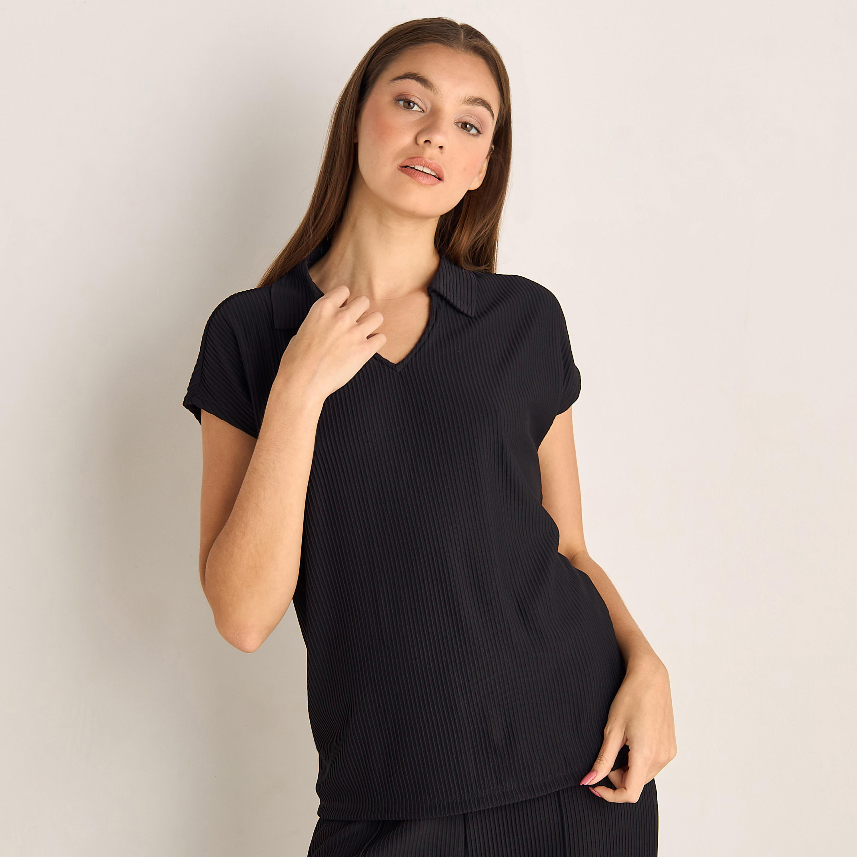Textured Knit Top and Bottom Co-ord set-women-clothing-coordsets-image-3