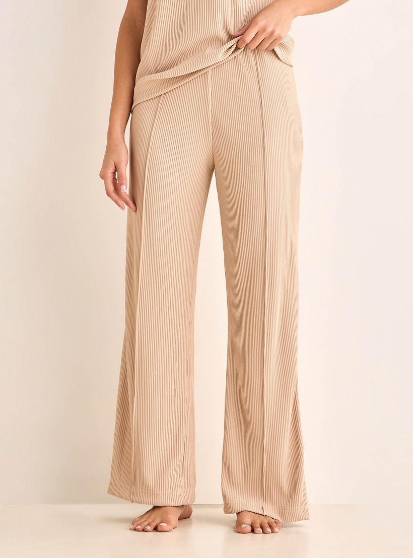 طقم بلوزة منسوجة بارزة الملمس وبنطلون-women-clothing-coordsets-image-4